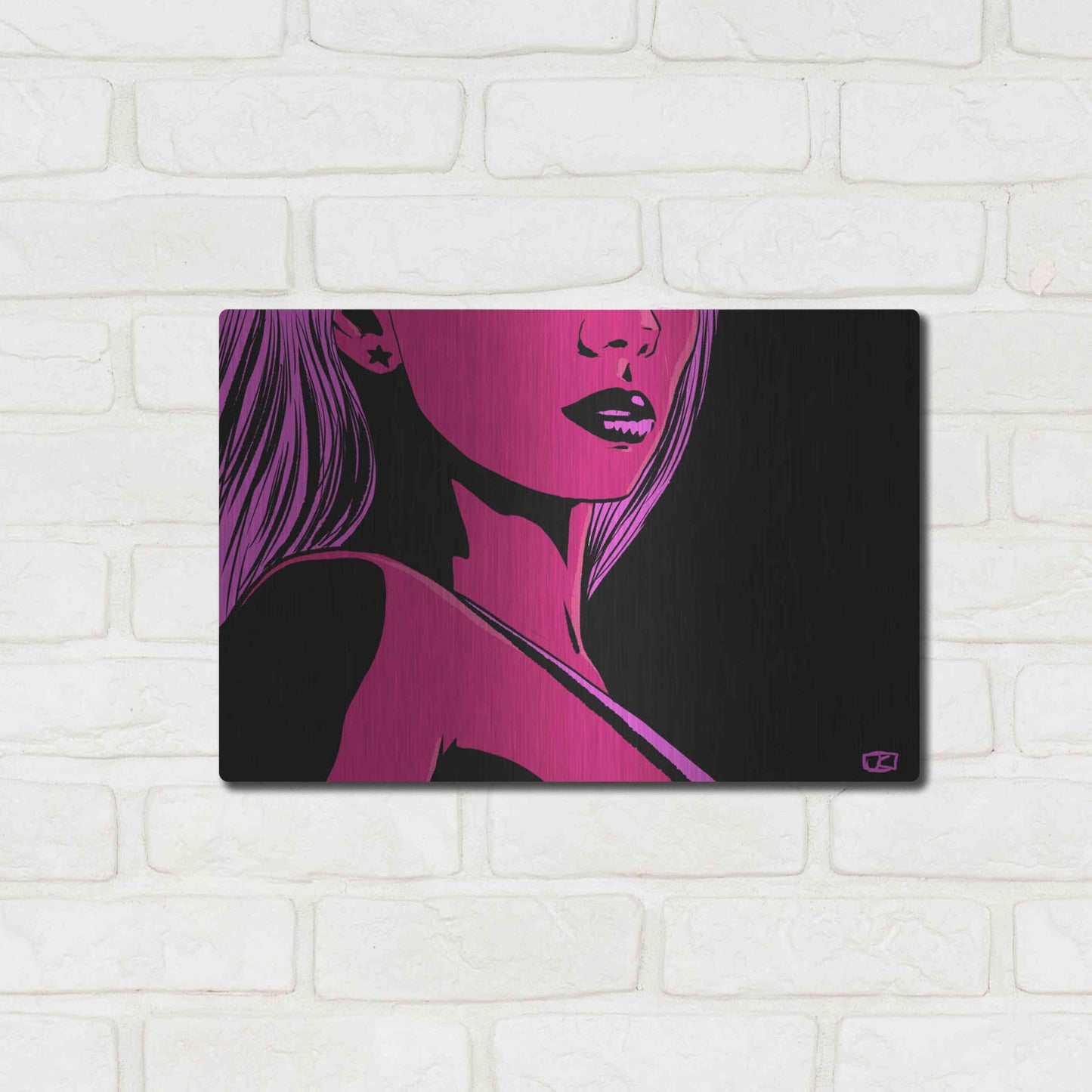 Luxe Metal Art 'Scarlet' by Giuseppe Cristiano, Metal Wall Art,16x12