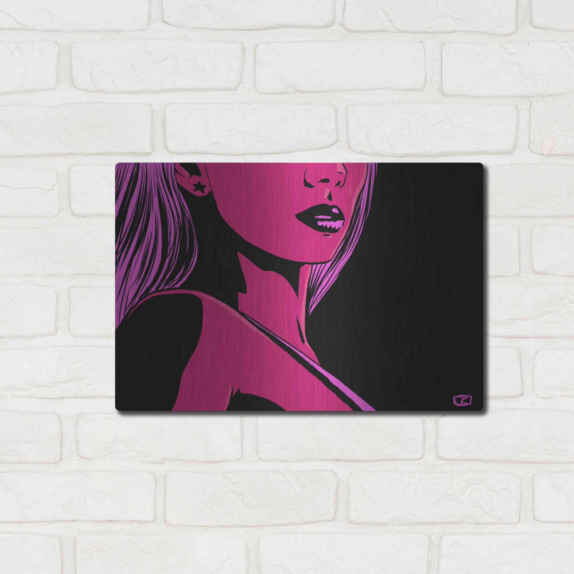 Luxe Metal Art 'Scarlet' by Giuseppe Cristiano, Metal Wall Art,16x12