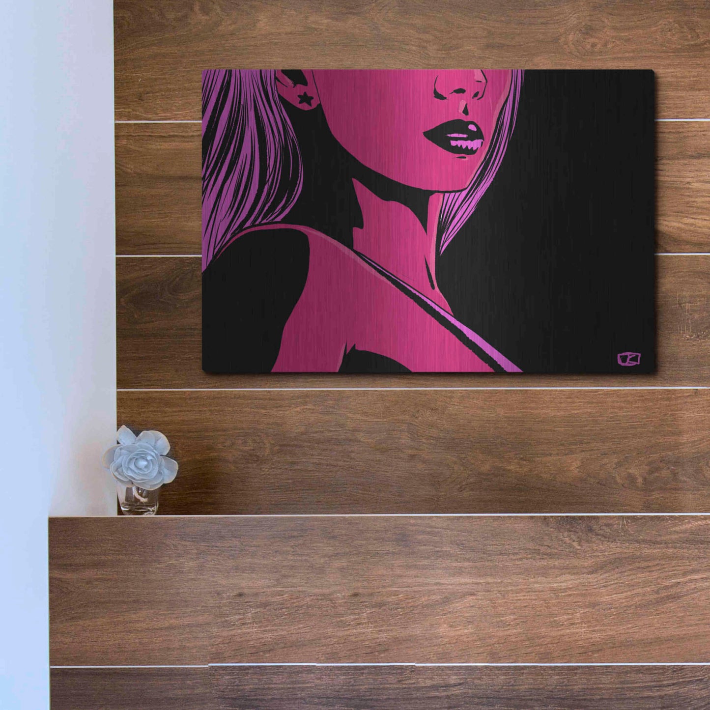 Luxe Metal Art 'Scarlet' by Giuseppe Cristiano, Metal Wall Art,16x12