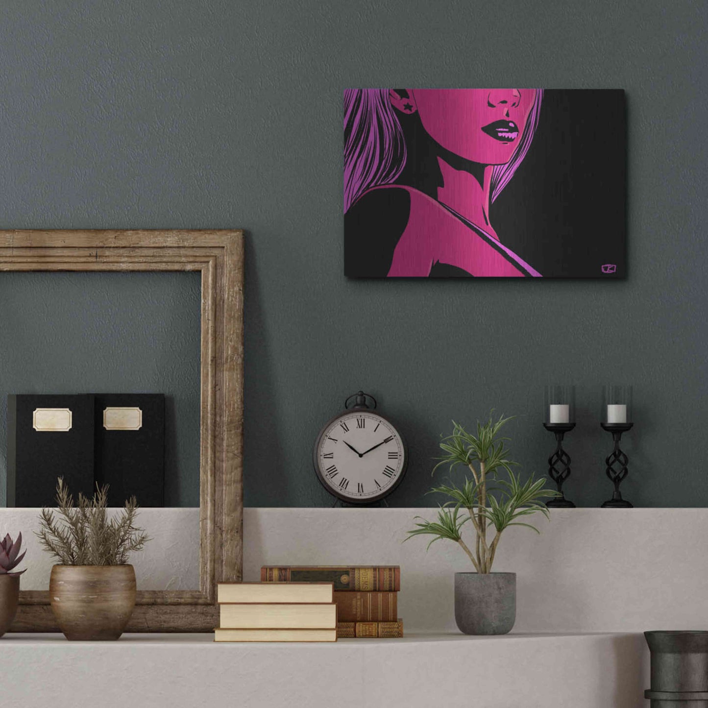 Luxe Metal Art 'Scarlet' by Giuseppe Cristiano, Metal Wall Art,16x12