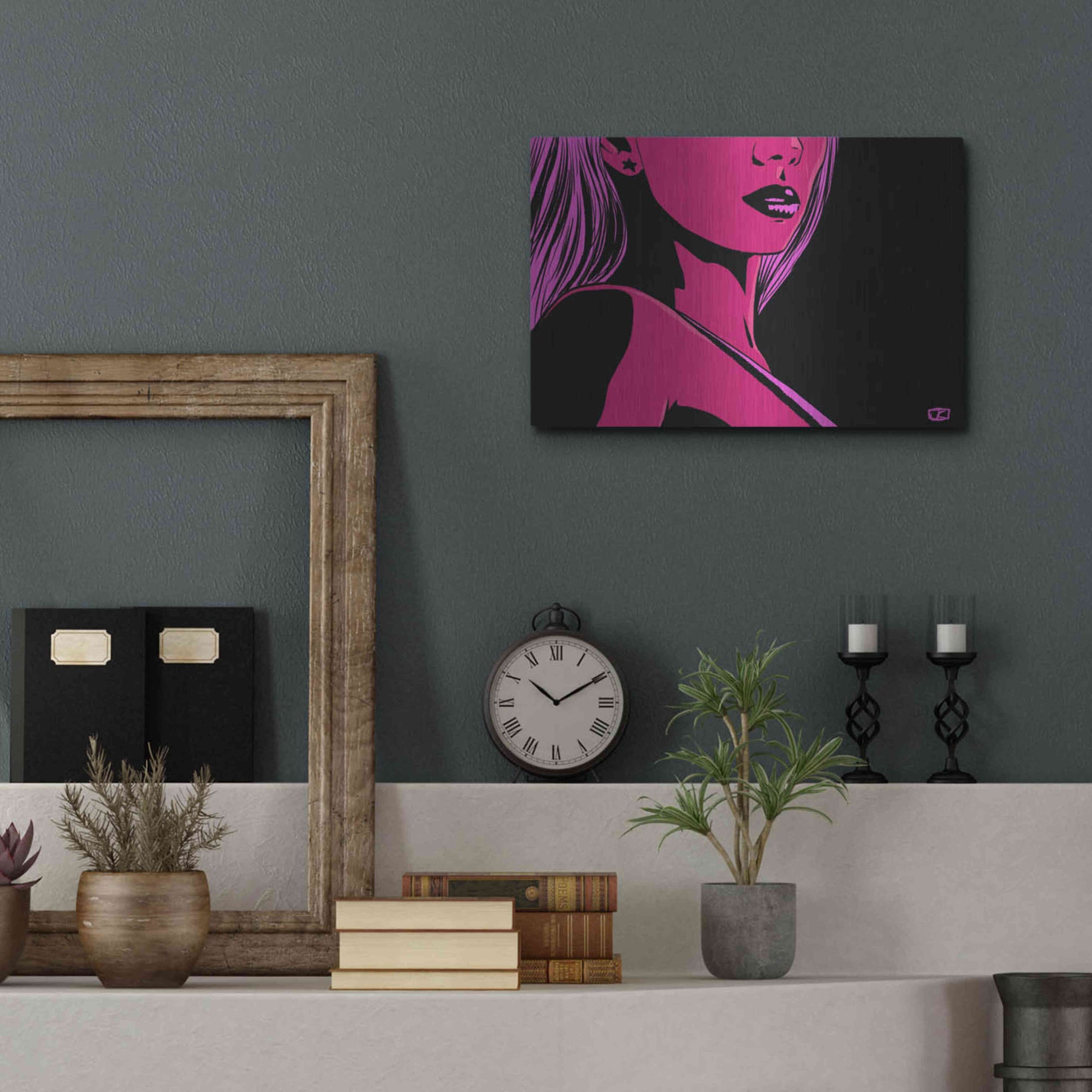 Luxe Metal Art 'Scarlet' by Giuseppe Cristiano, Metal Wall Art,16x12