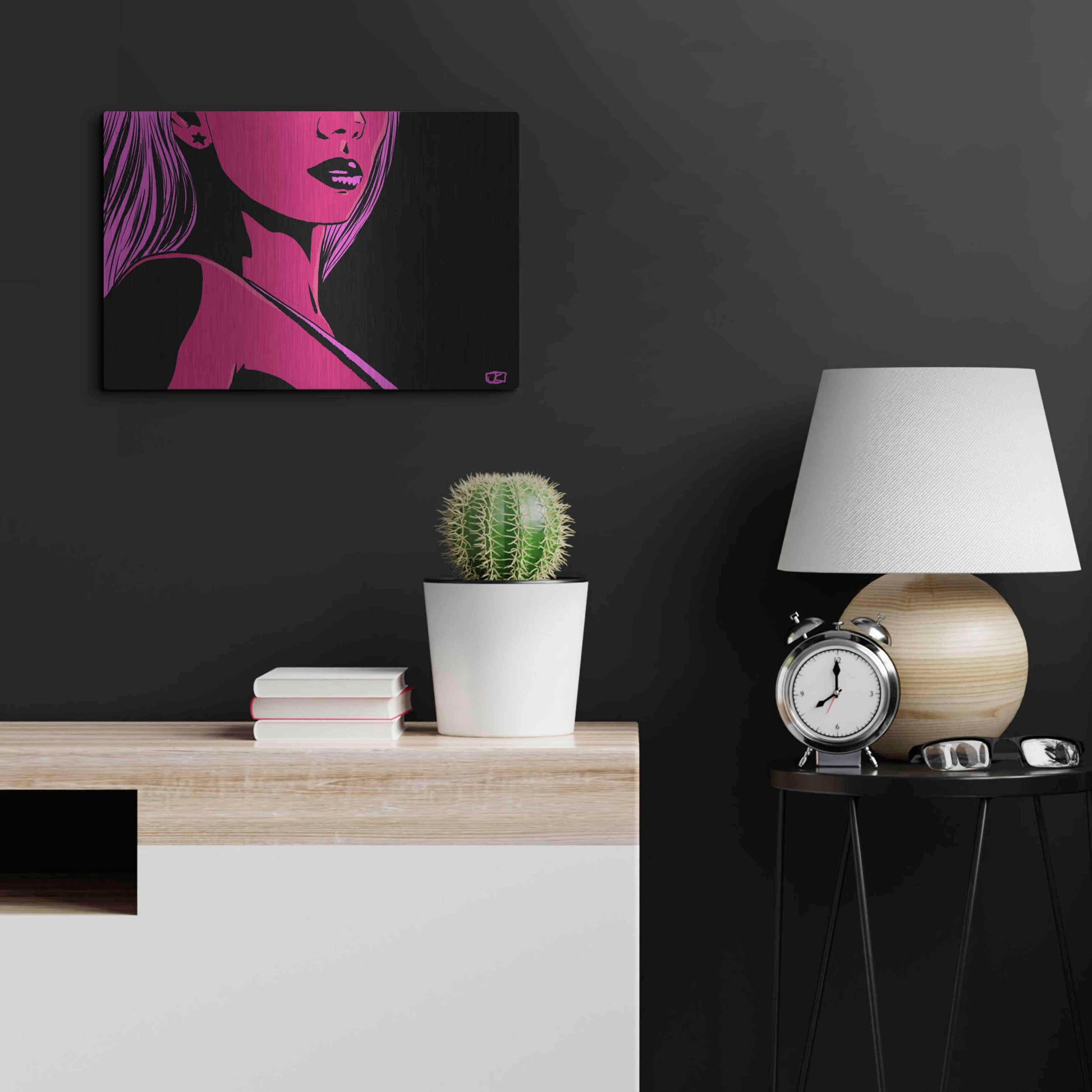 Luxe Metal Art 'Scarlet' by Giuseppe Cristiano, Metal Wall Art,24x16