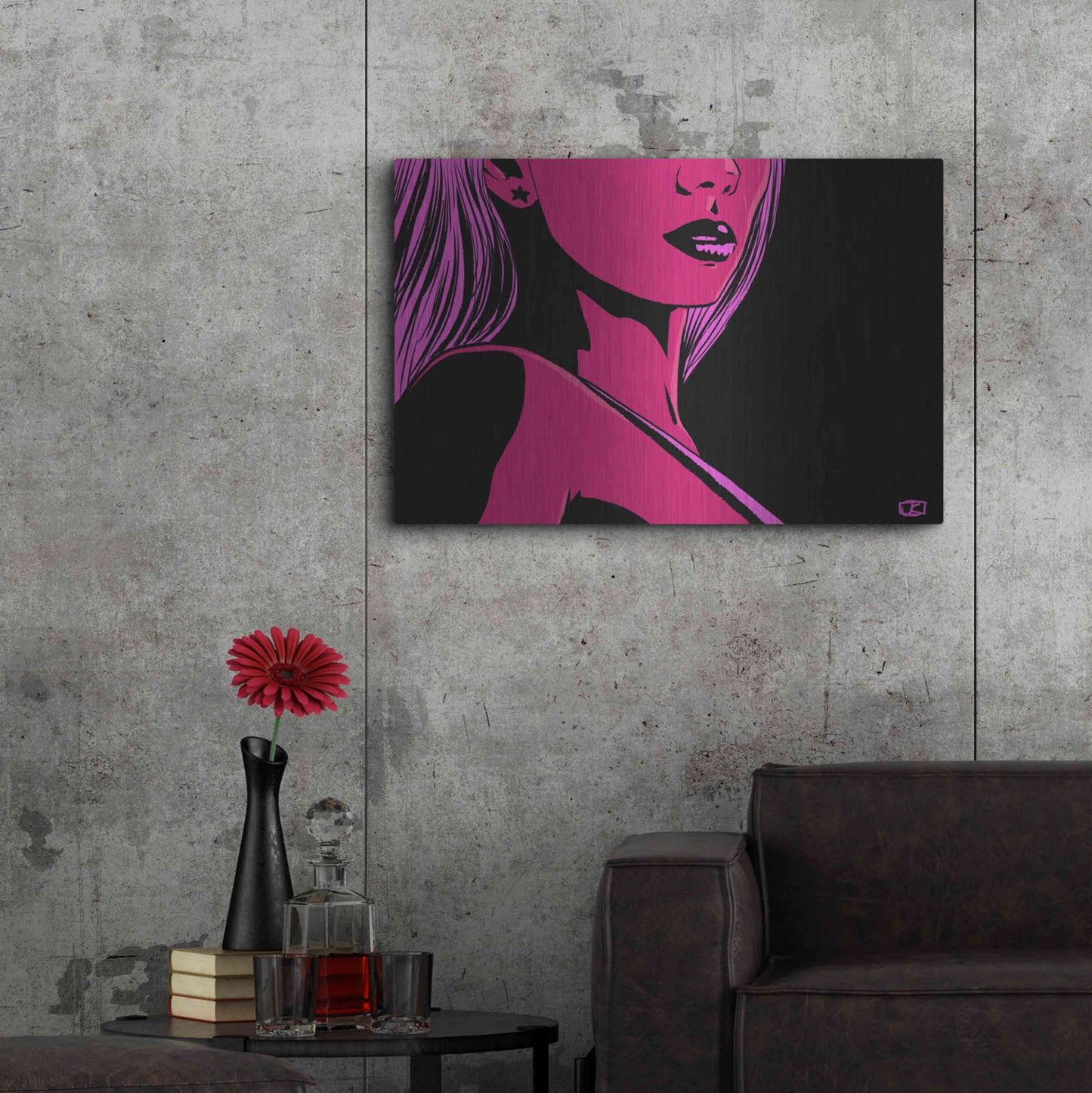 Luxe Metal Art 'Scarlet' by Giuseppe Cristiano, Metal Wall Art,36x24