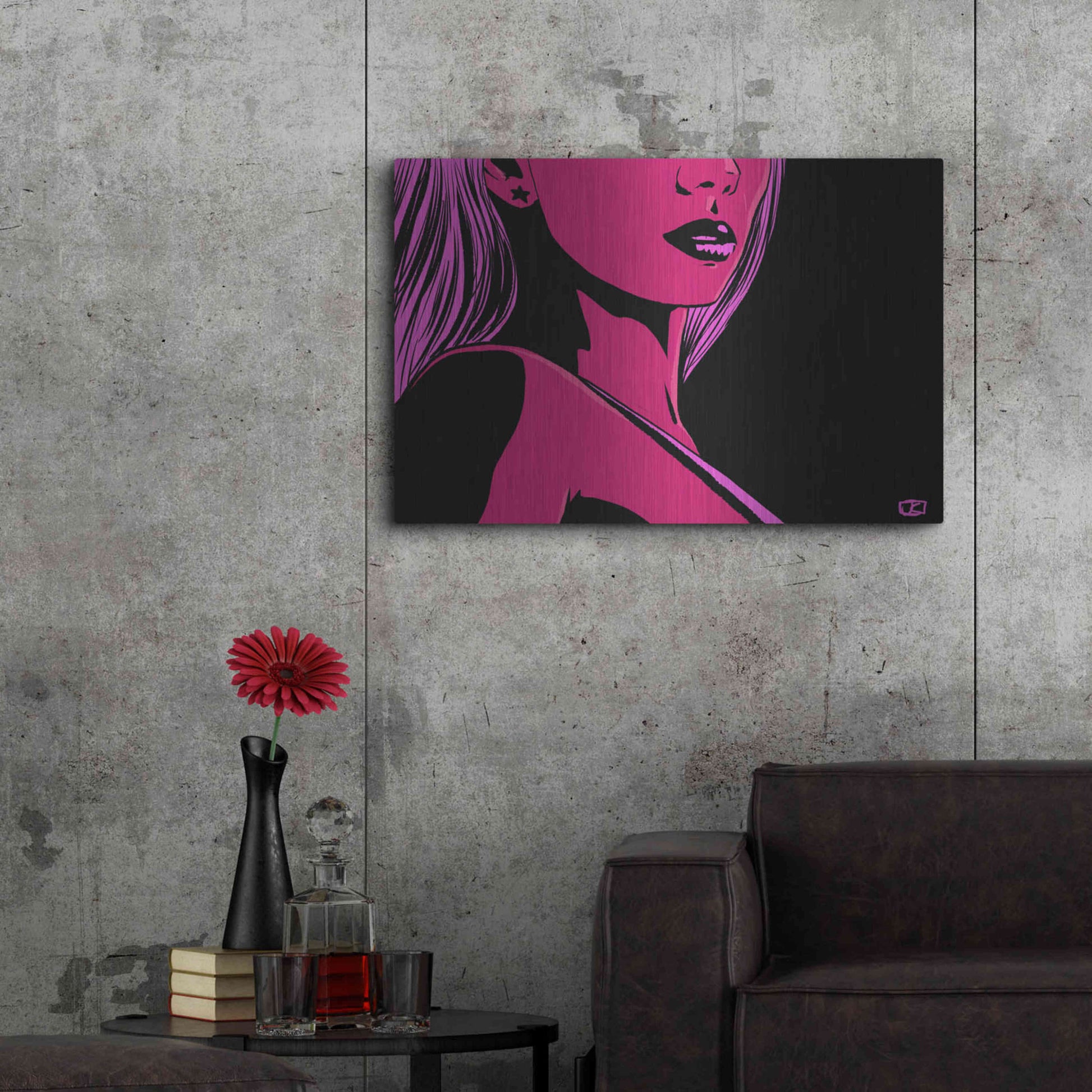 Luxe Metal Art 'Scarlet' by Giuseppe Cristiano, Metal Wall Art,36x24