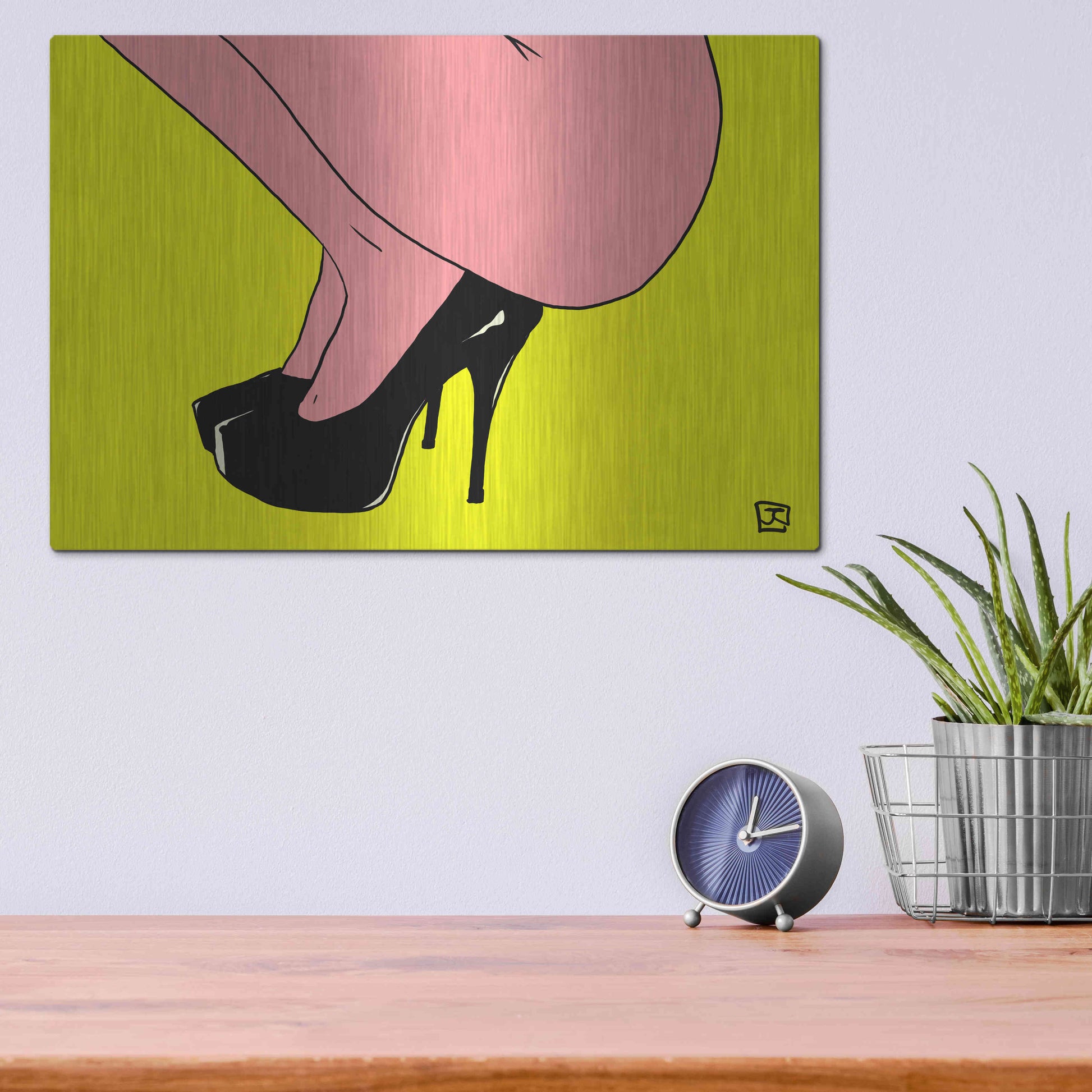 Luxe Metal Art 'Shoes Only I' by Giuseppe Cristiano, Metal Wall Art,16x12