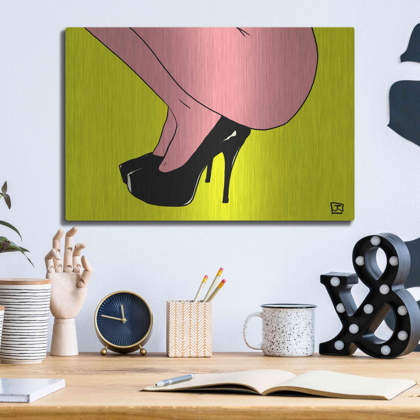 Luxe Metal Art 'Shoes Only I' by Giuseppe Cristiano, Metal Wall Art,16x12