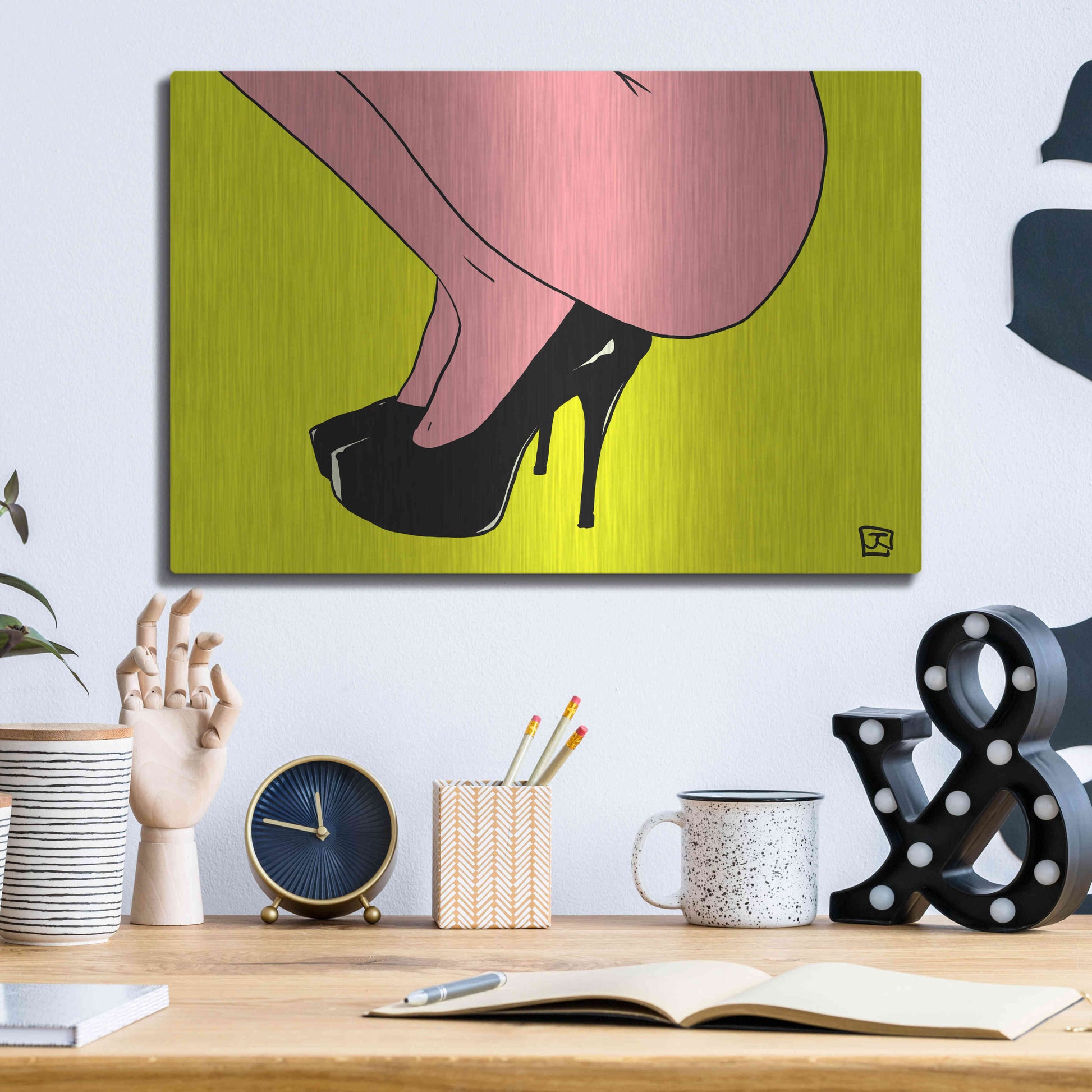 Luxe Metal Art 'Shoes Only I' by Giuseppe Cristiano, Metal Wall Art,16x12