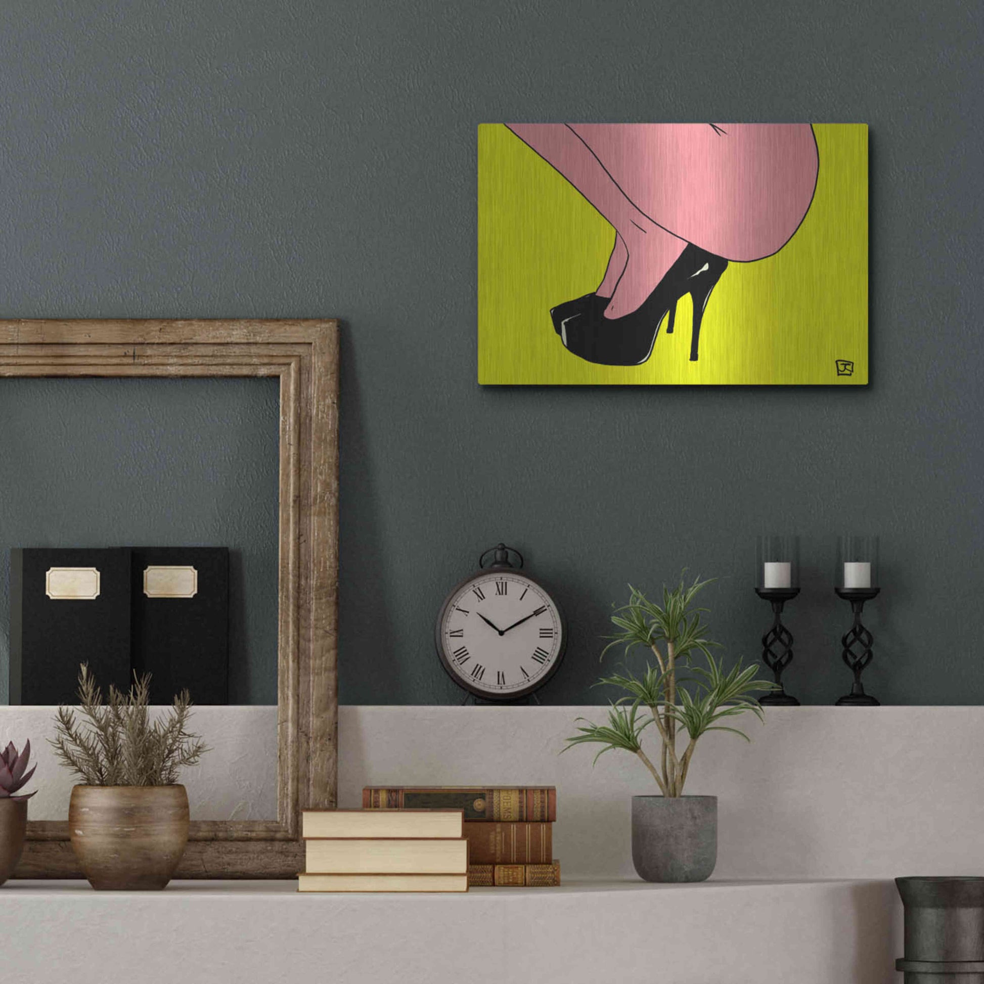 Luxe Metal Art 'Shoes Only I' by Giuseppe Cristiano, Metal Wall Art,16x12