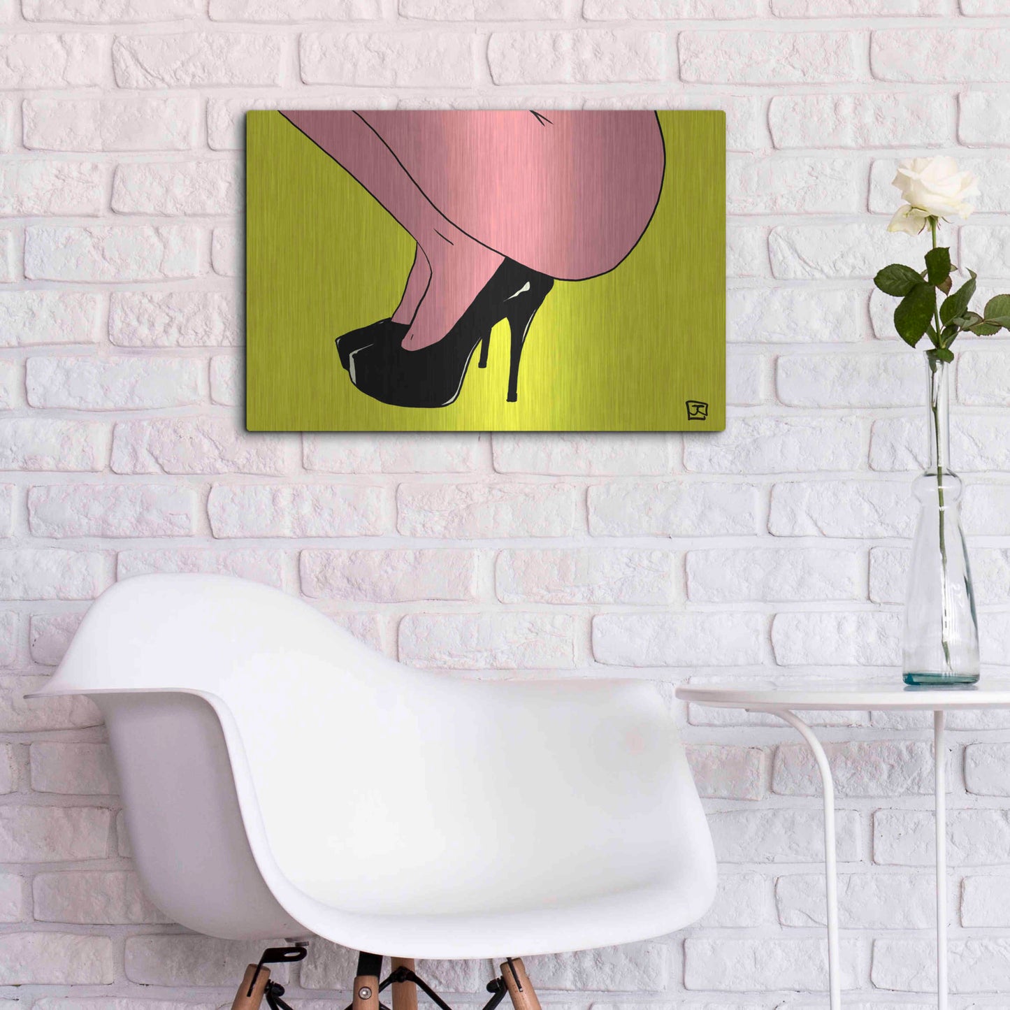 Luxe Metal Art 'Shoes Only I' by Giuseppe Cristiano, Metal Wall Art,24x16