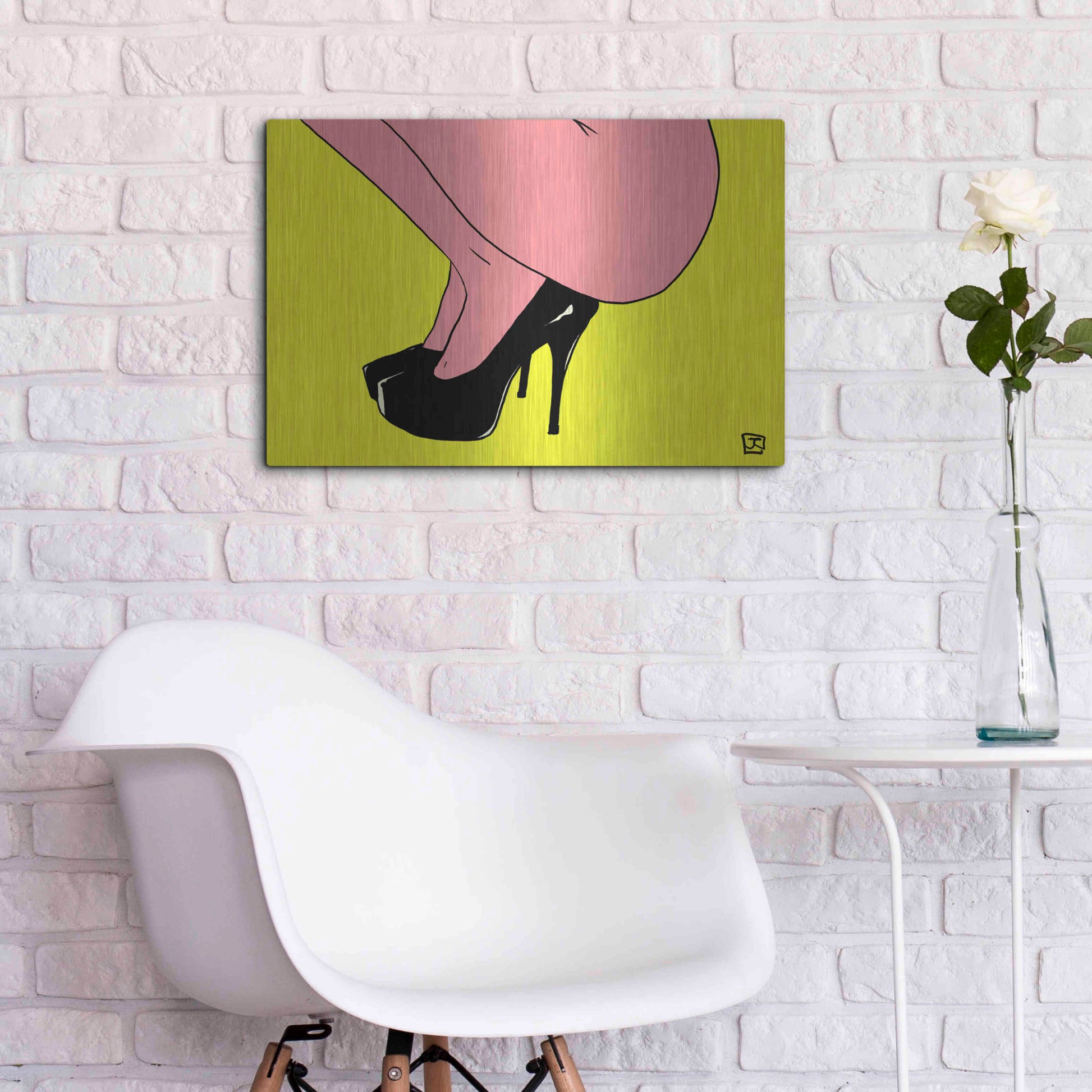 Luxe Metal Art 'Shoes Only I' by Giuseppe Cristiano, Metal Wall Art,24x16