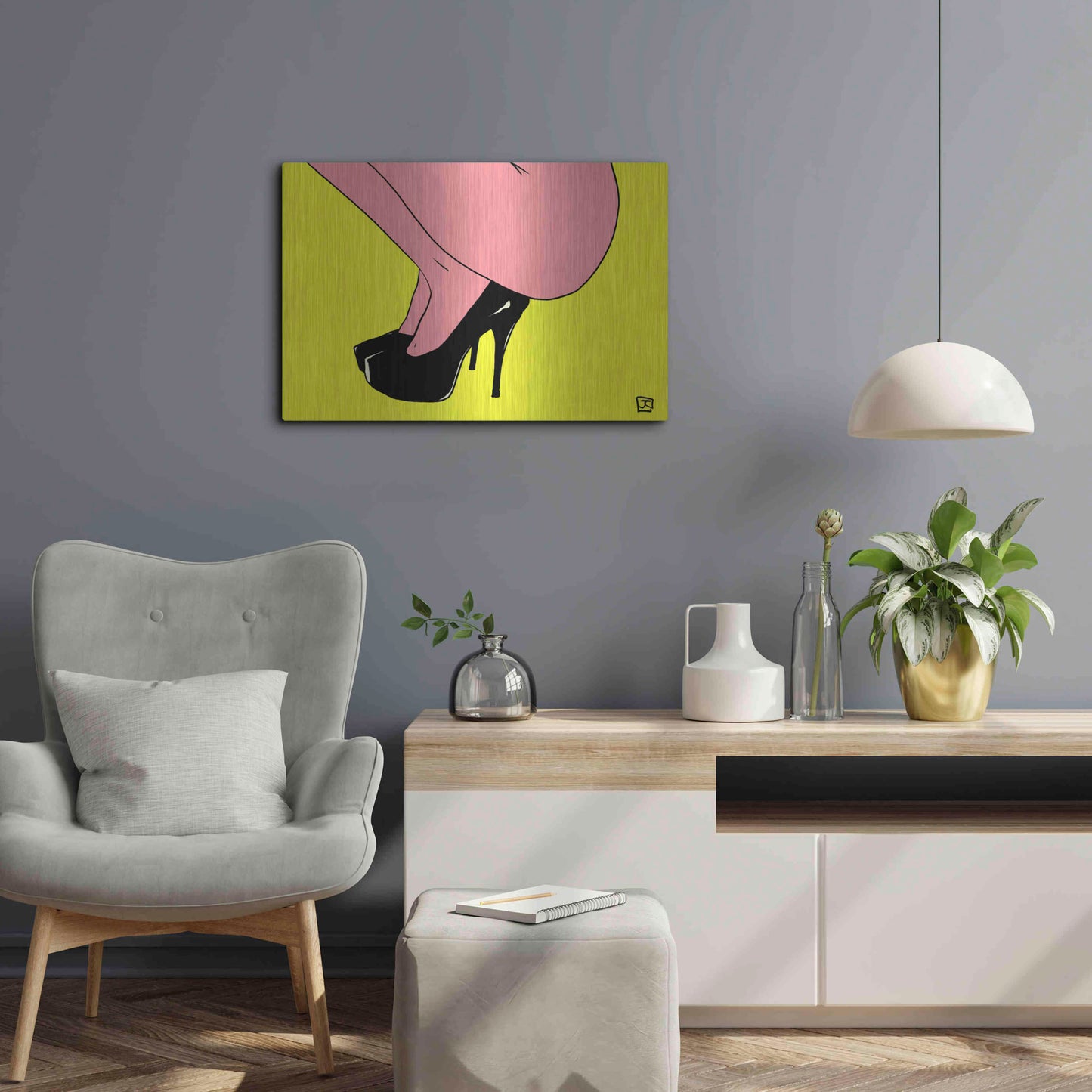 Luxe Metal Art 'Shoes Only I' by Giuseppe Cristiano, Metal Wall Art,24x16