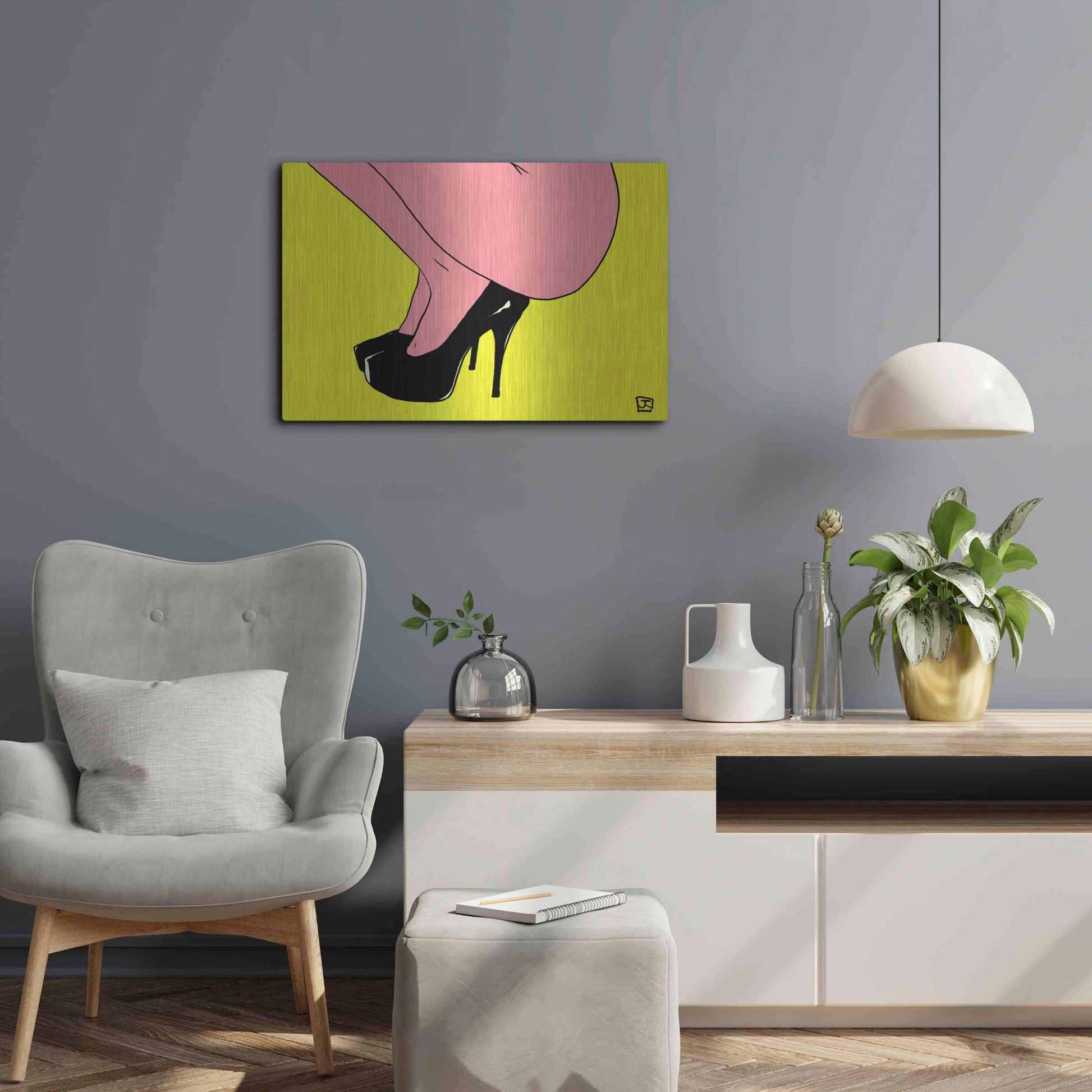 Luxe Metal Art 'Shoes Only I' by Giuseppe Cristiano, Metal Wall Art,24x16