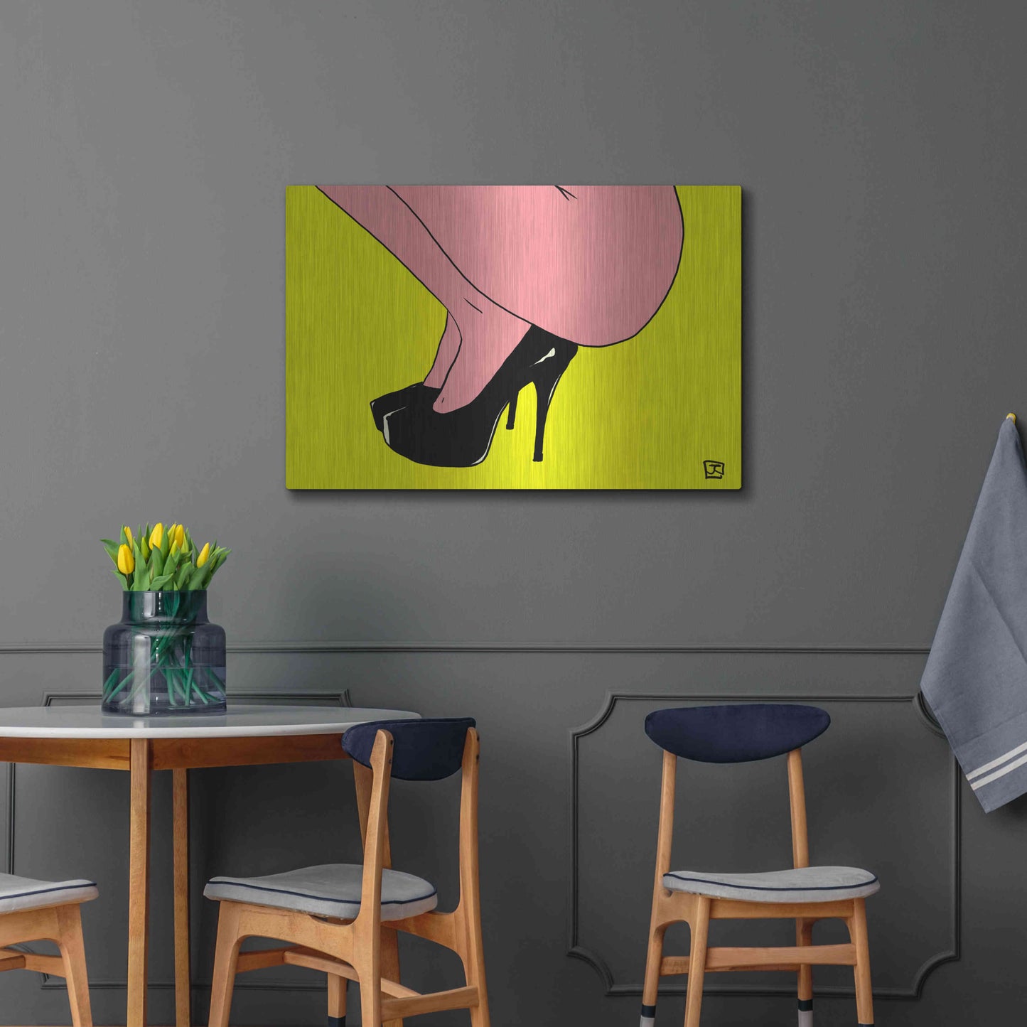 Luxe Metal Art 'Shoes Only I' by Giuseppe Cristiano, Metal Wall Art,36x24