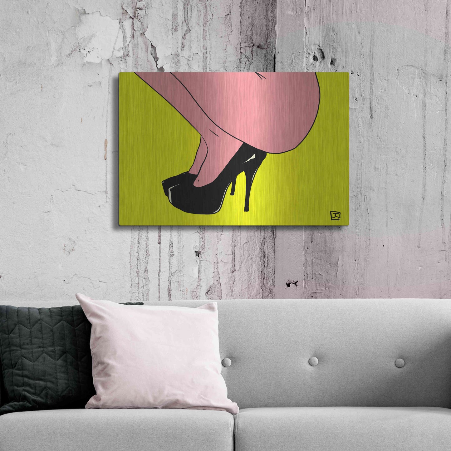 Luxe Metal Art 'Shoes Only I' by Giuseppe Cristiano, Metal Wall Art,36x24
