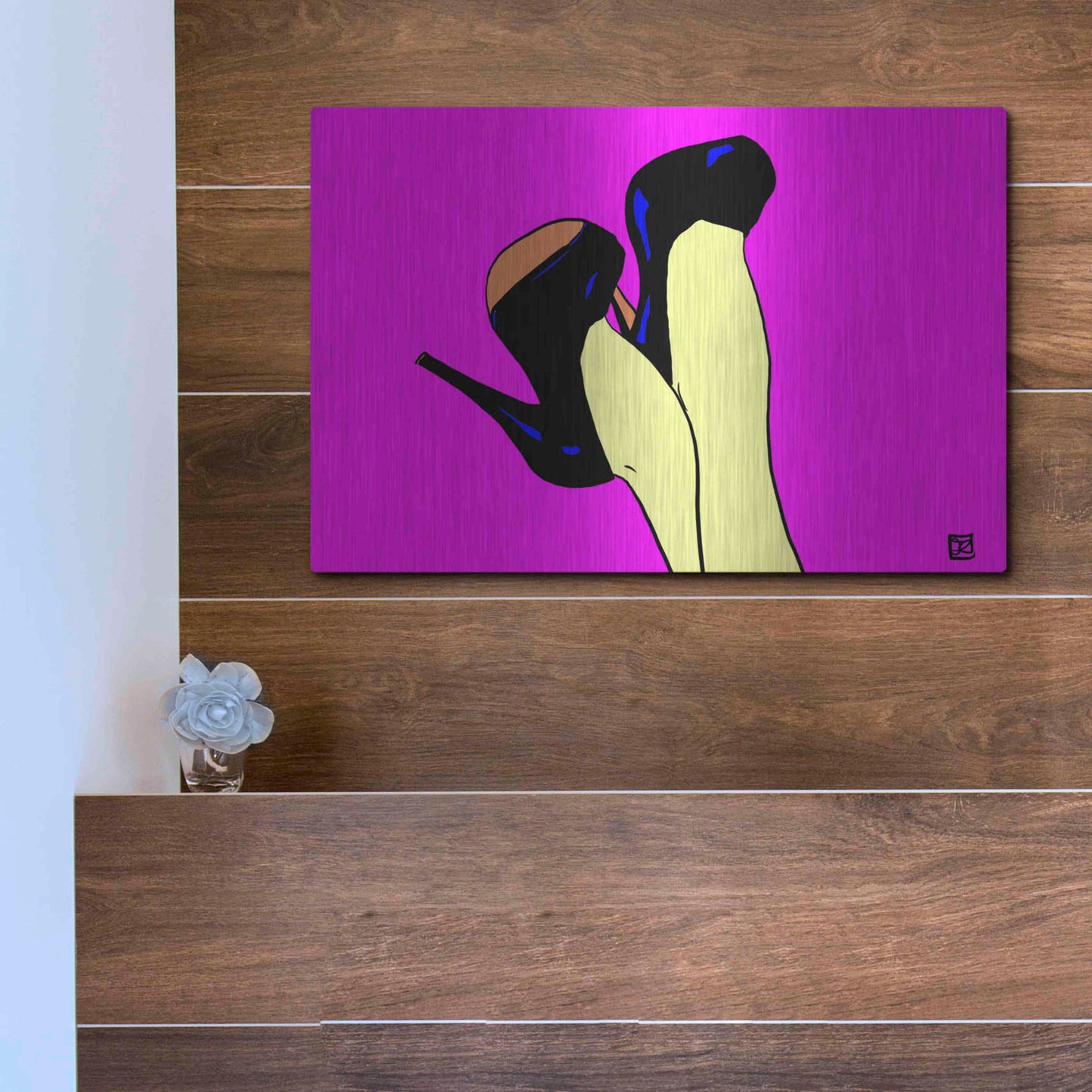 Luxe Metal Art 'Shoes Up!' by Giuseppe Cristiano, Metal Wall Art,16x12