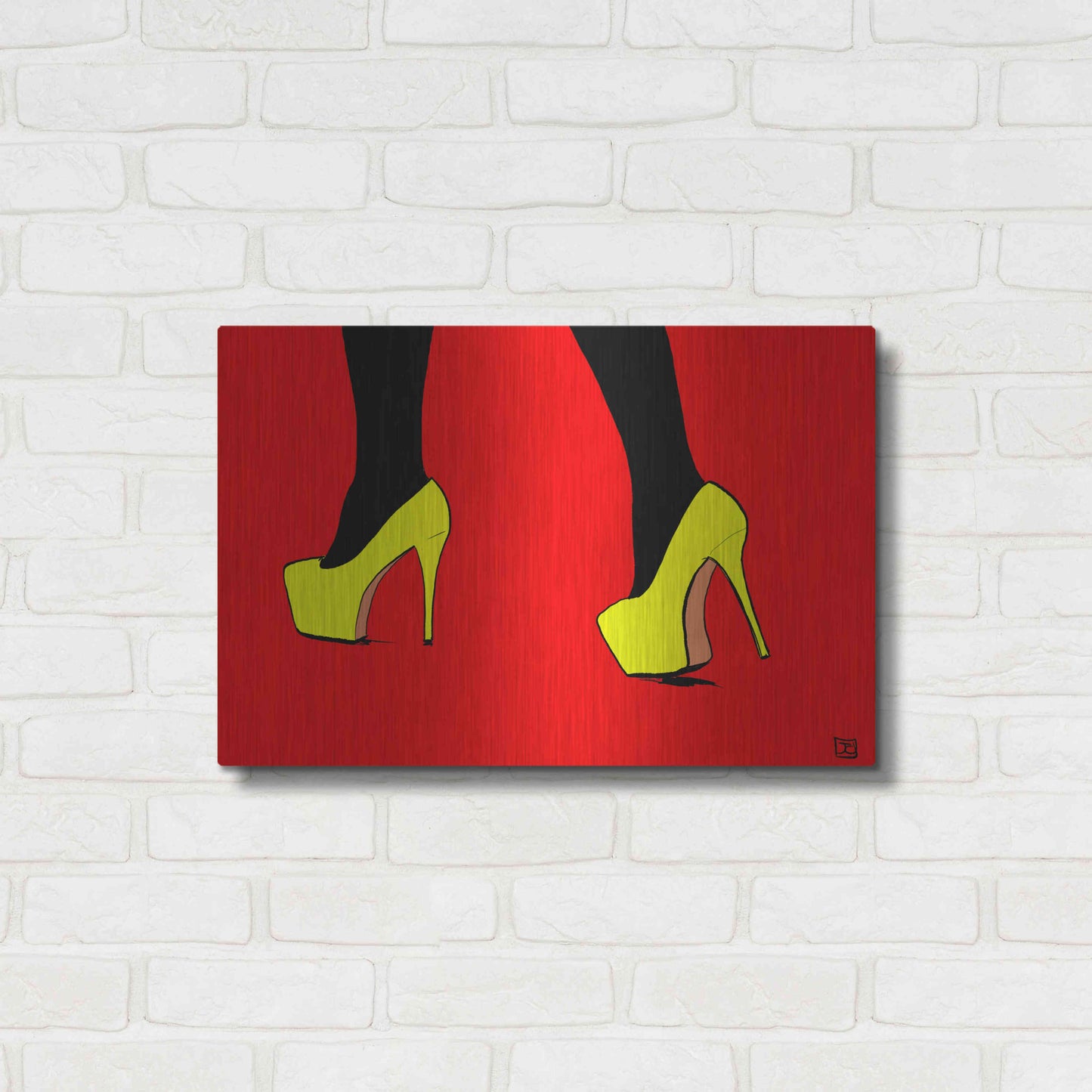 Luxe Metal Art 'Shoes VIII' by Giuseppe Cristiano, Metal Wall Art,24x16