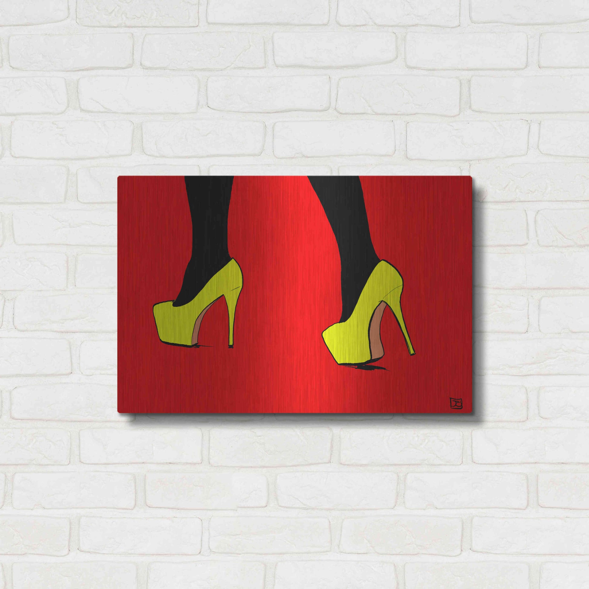 Luxe Metal Art 'Shoes VIII' by Giuseppe Cristiano, Metal Wall Art,24x16