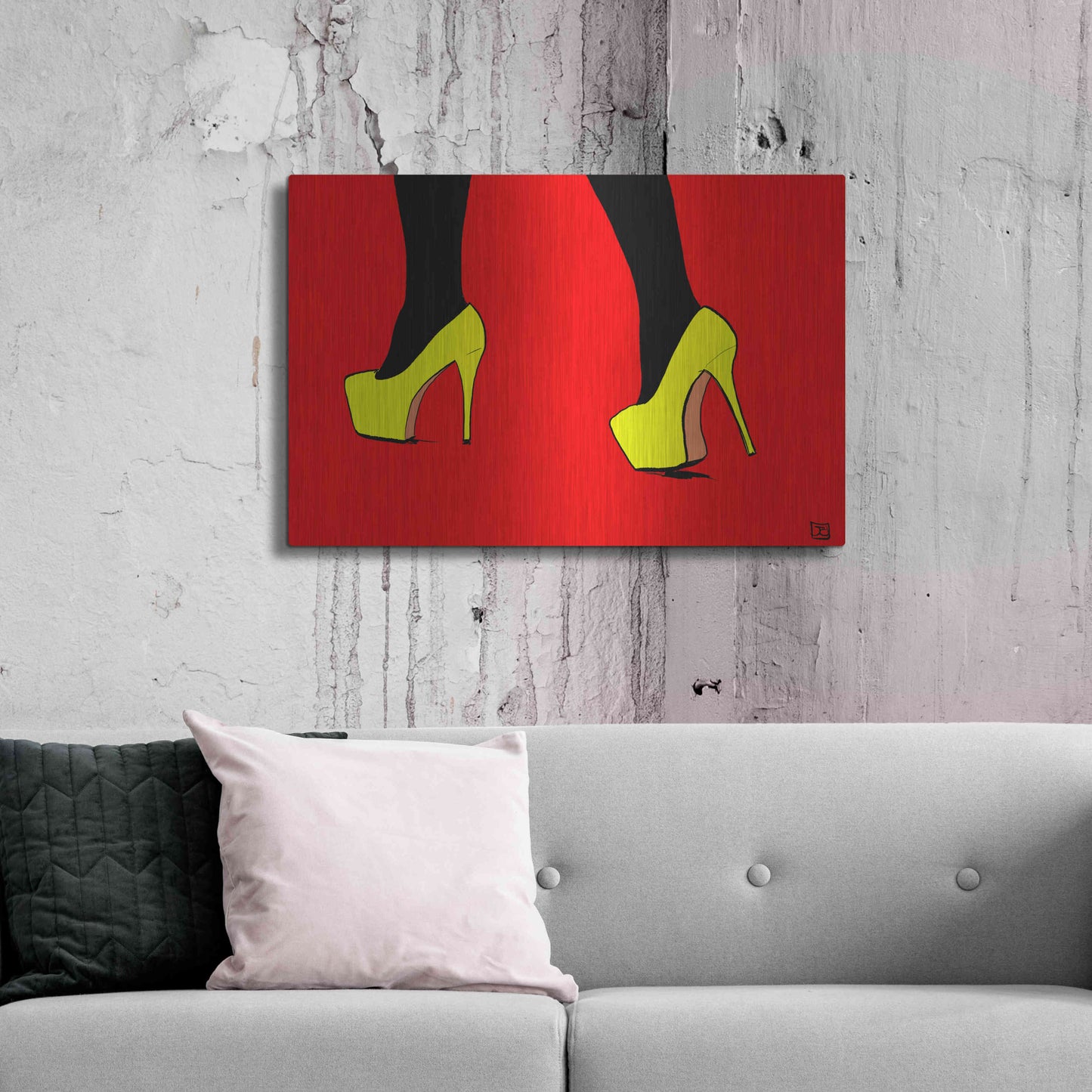 Luxe Metal Art 'Shoes VIII' by Giuseppe Cristiano, Metal Wall Art,36x24