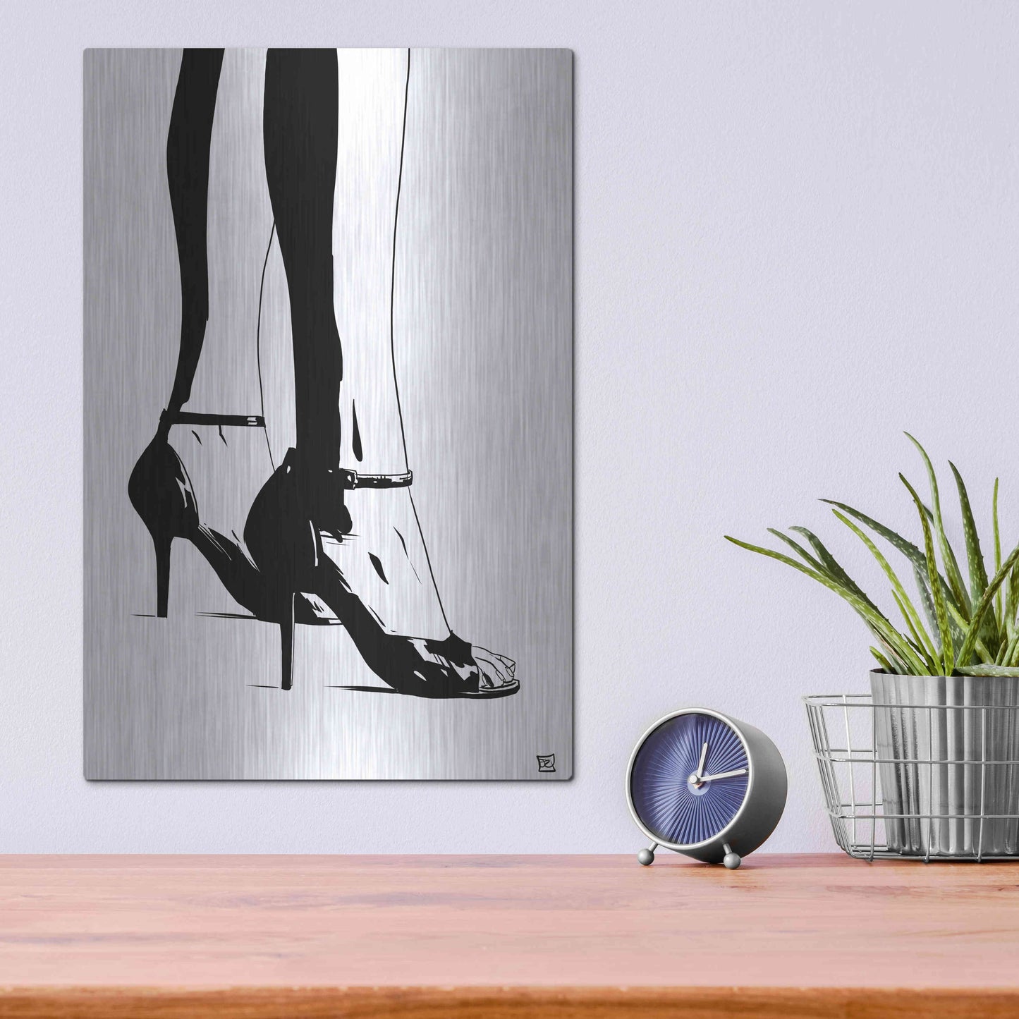 Luxe Metal Art 'Shoes X' by Giuseppe Cristiano, Metal Wall Art,12x16