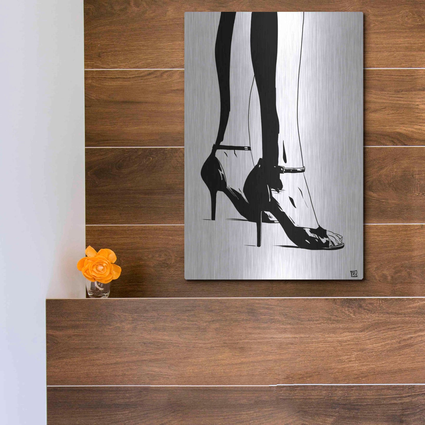 Luxe Metal Art 'Shoes X' by Giuseppe Cristiano, Metal Wall Art,12x16