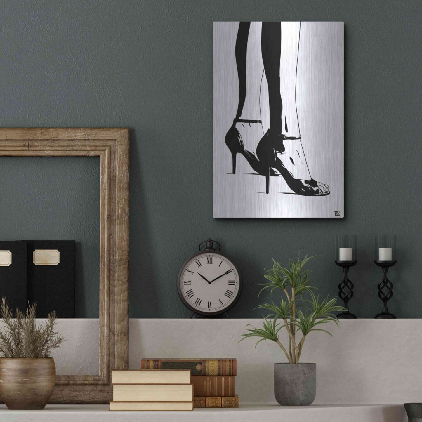 Luxe Metal Art 'Shoes X' by Giuseppe Cristiano, Metal Wall Art,12x16