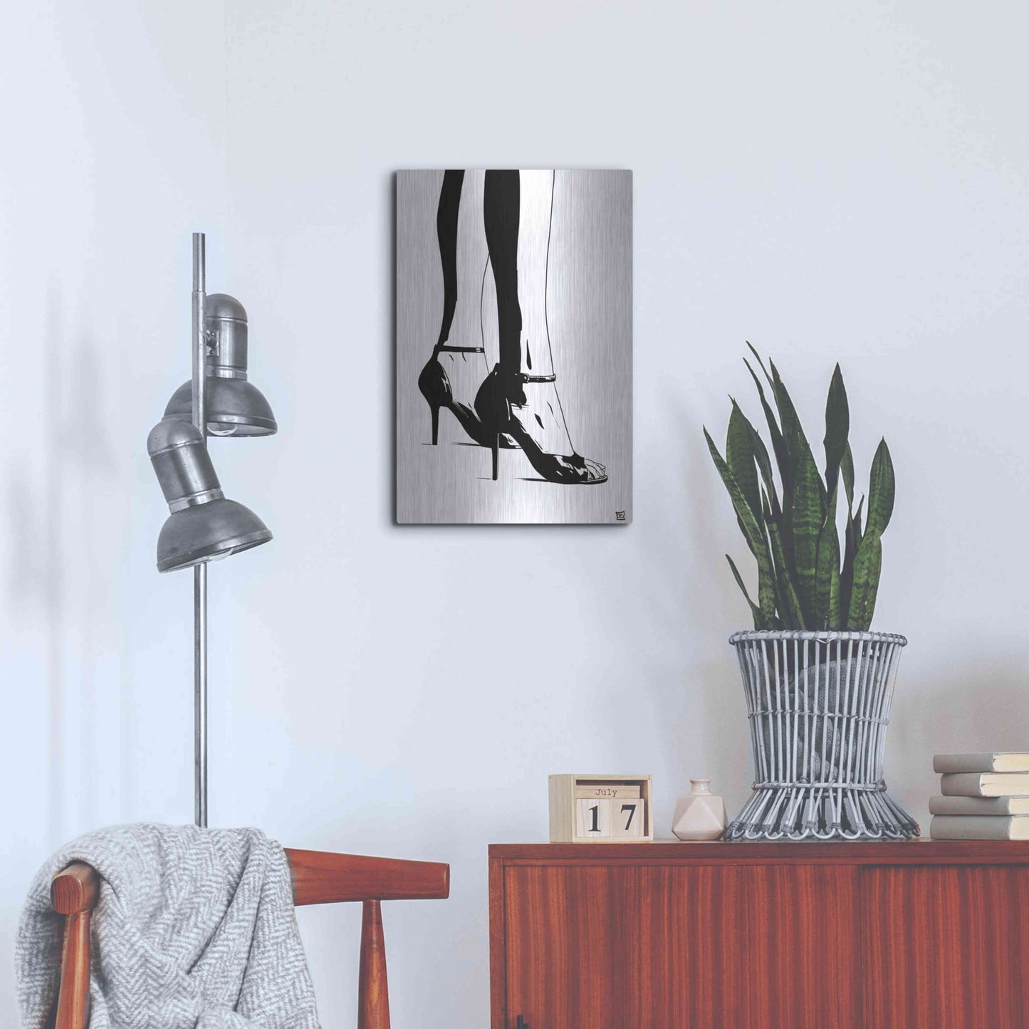 Luxe Metal Art 'Shoes X' by Giuseppe Cristiano, Metal Wall Art,16x24