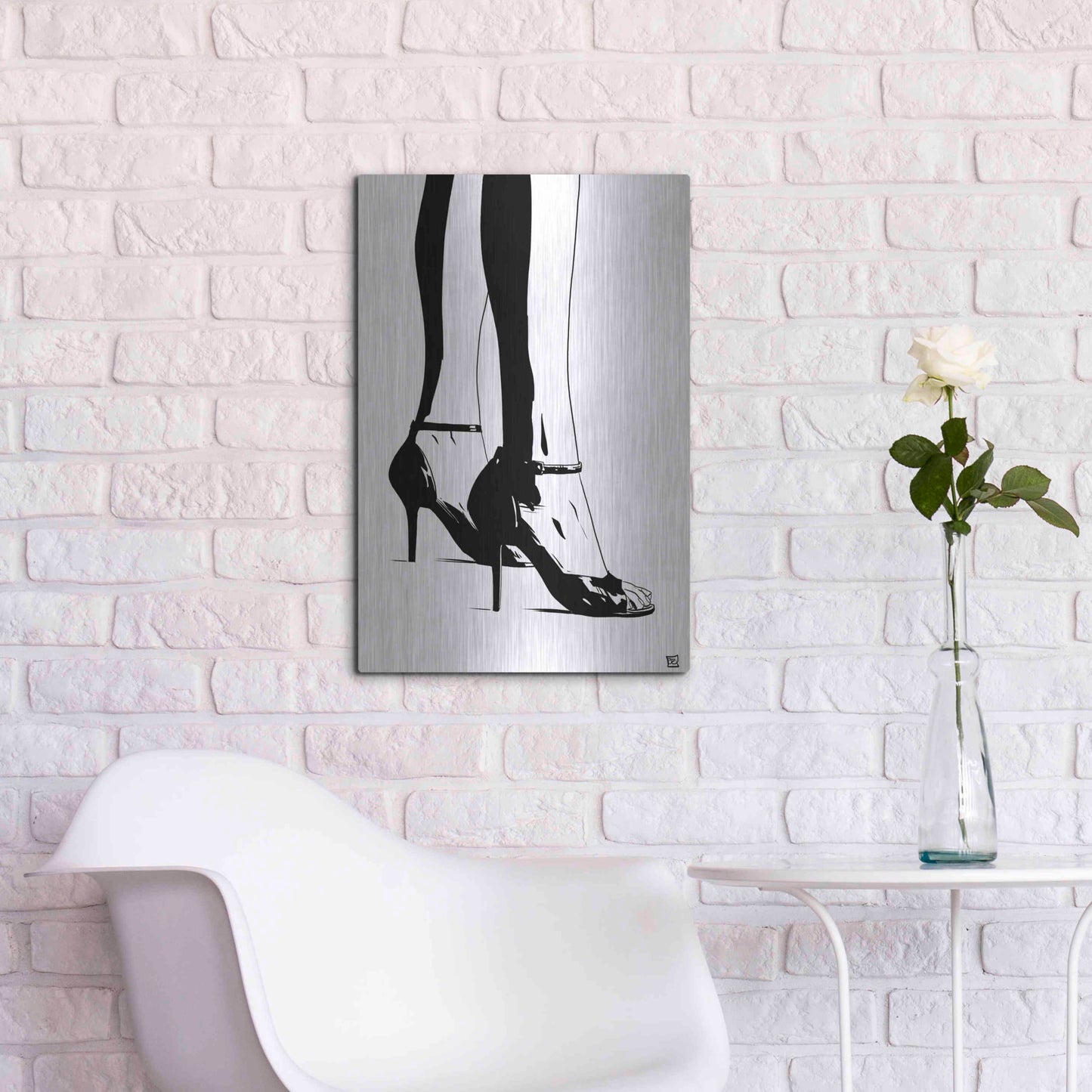 Luxe Metal Art 'Shoes X' by Giuseppe Cristiano, Metal Wall Art,16x24