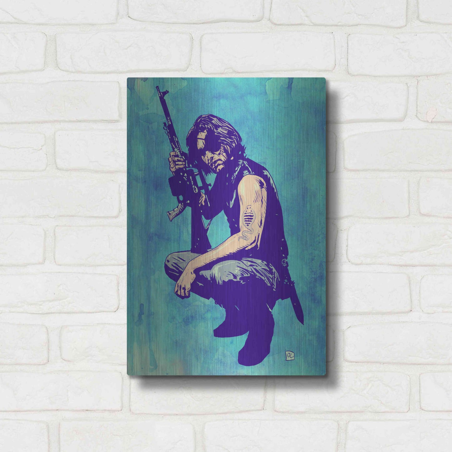 Luxe Metal Art 'Snake Plissken' by Giuseppe Cristiano, Metal Wall Art,12x16