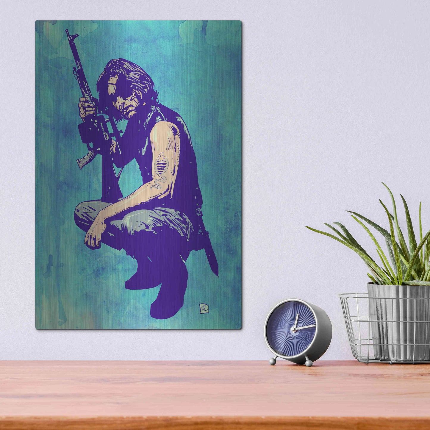 Luxe Metal Art 'Snake Plissken' by Giuseppe Cristiano, Metal Wall Art,12x16