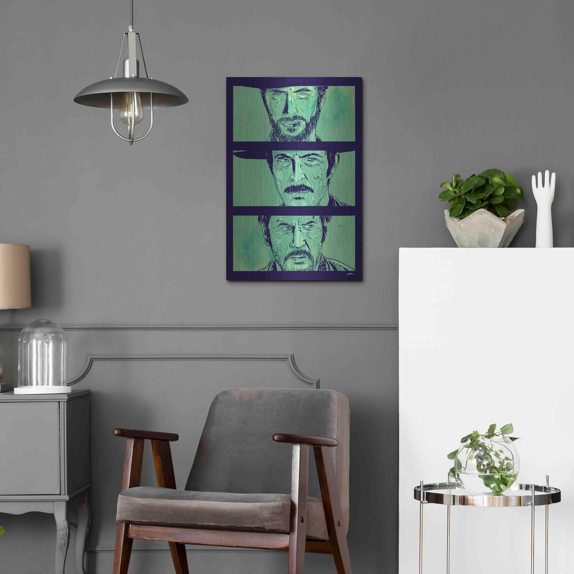 Luxe Metal Art 'The Good the Bad and the Ugly' by Giuseppe Cristiano, Metal Wall Art,16x24