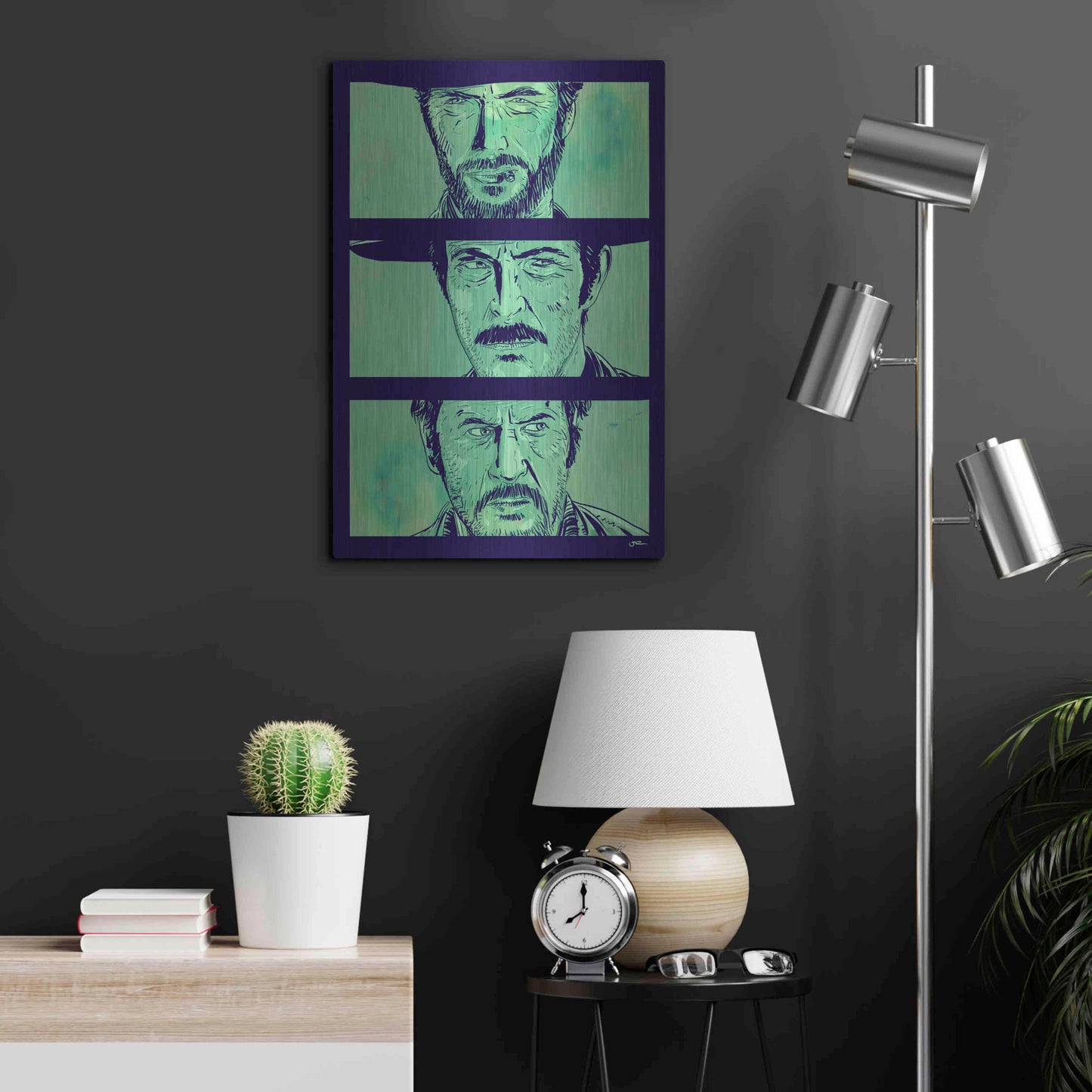 Luxe Metal Art 'The Good the Bad and the Ugly' by Giuseppe Cristiano, Metal Wall Art,16x24