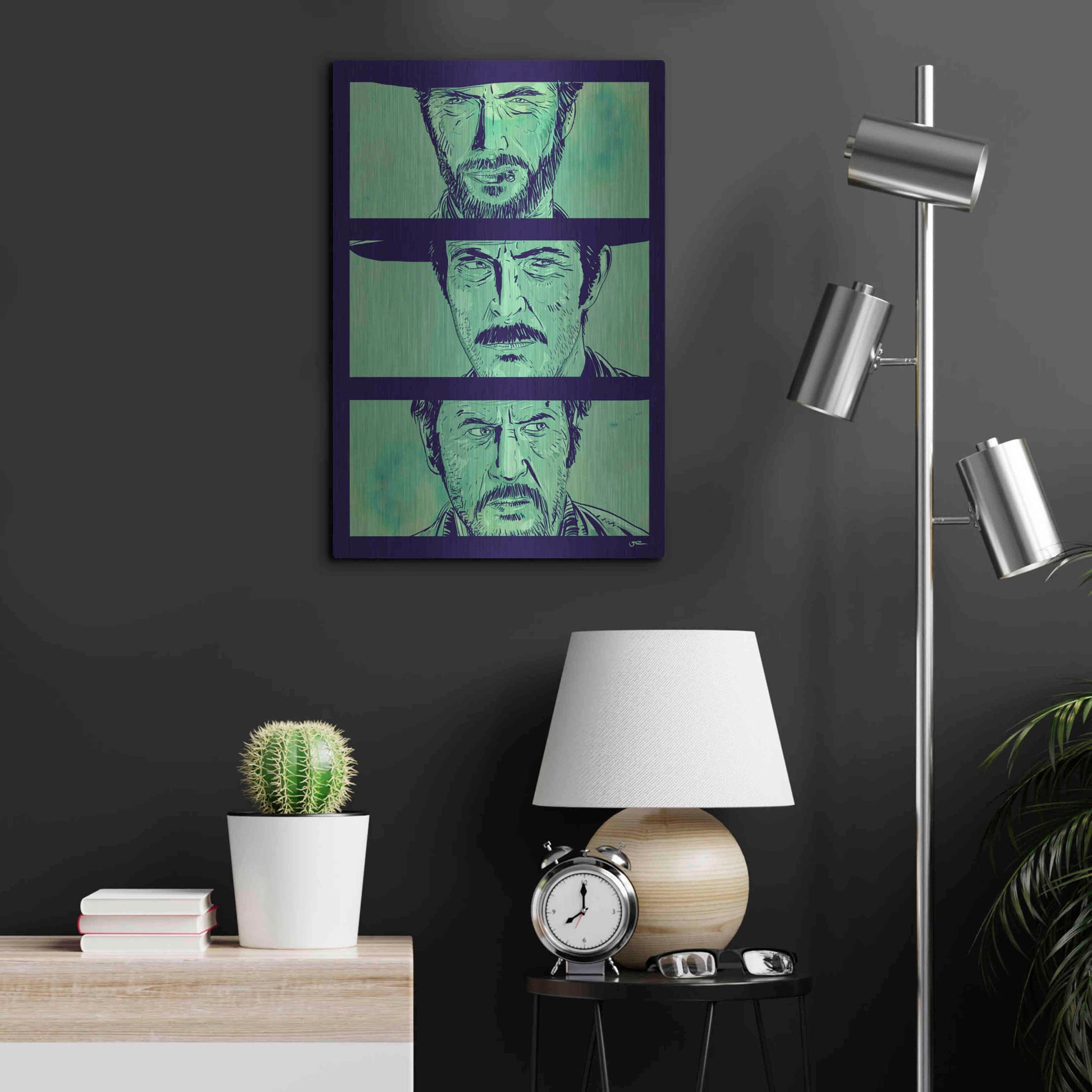 Luxe Metal Art 'The Good the Bad and the Ugly' by Giuseppe Cristiano, Metal Wall Art,16x24