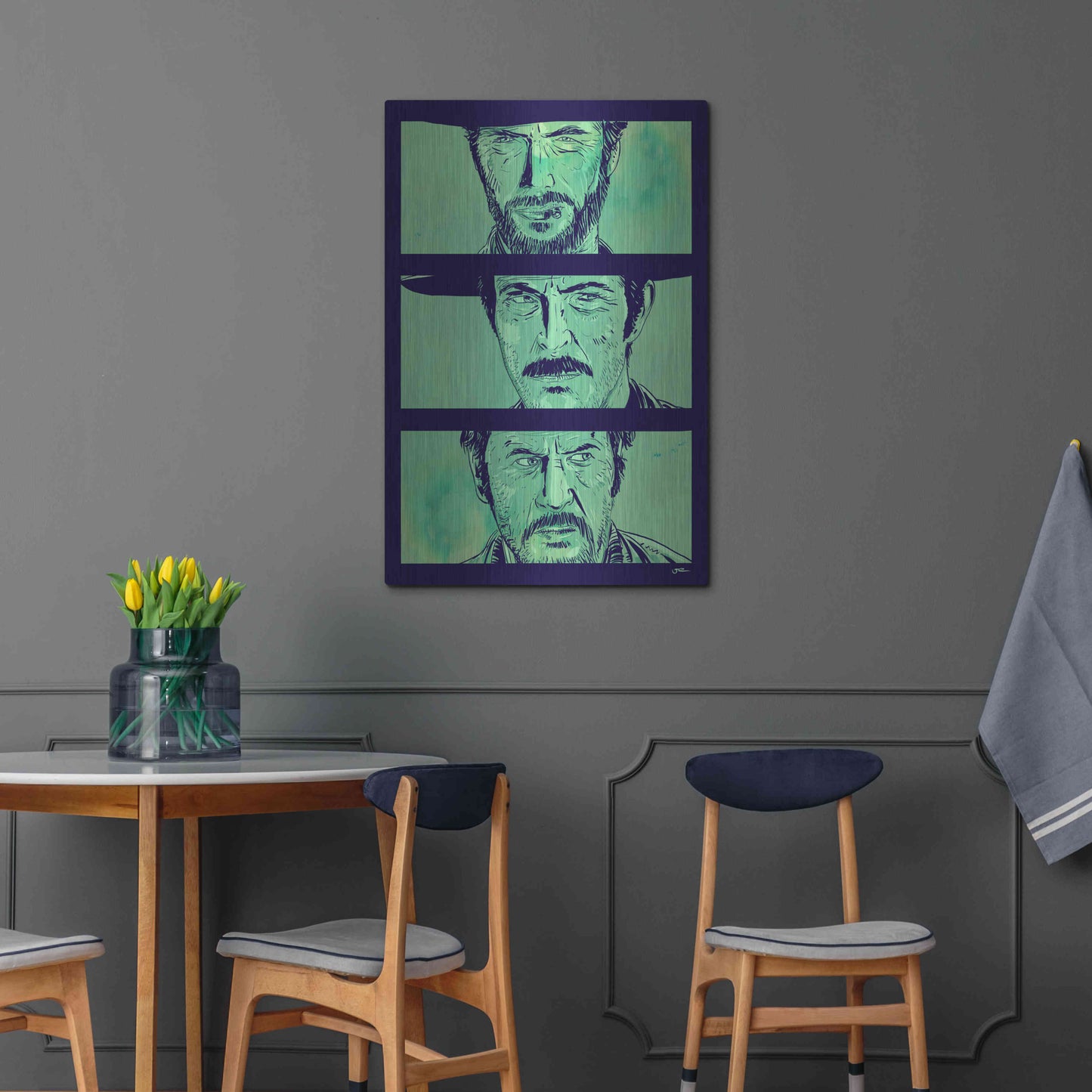 Luxe Metal Art 'The Good the Bad and the Ugly' by Giuseppe Cristiano, Metal Wall Art,24x36