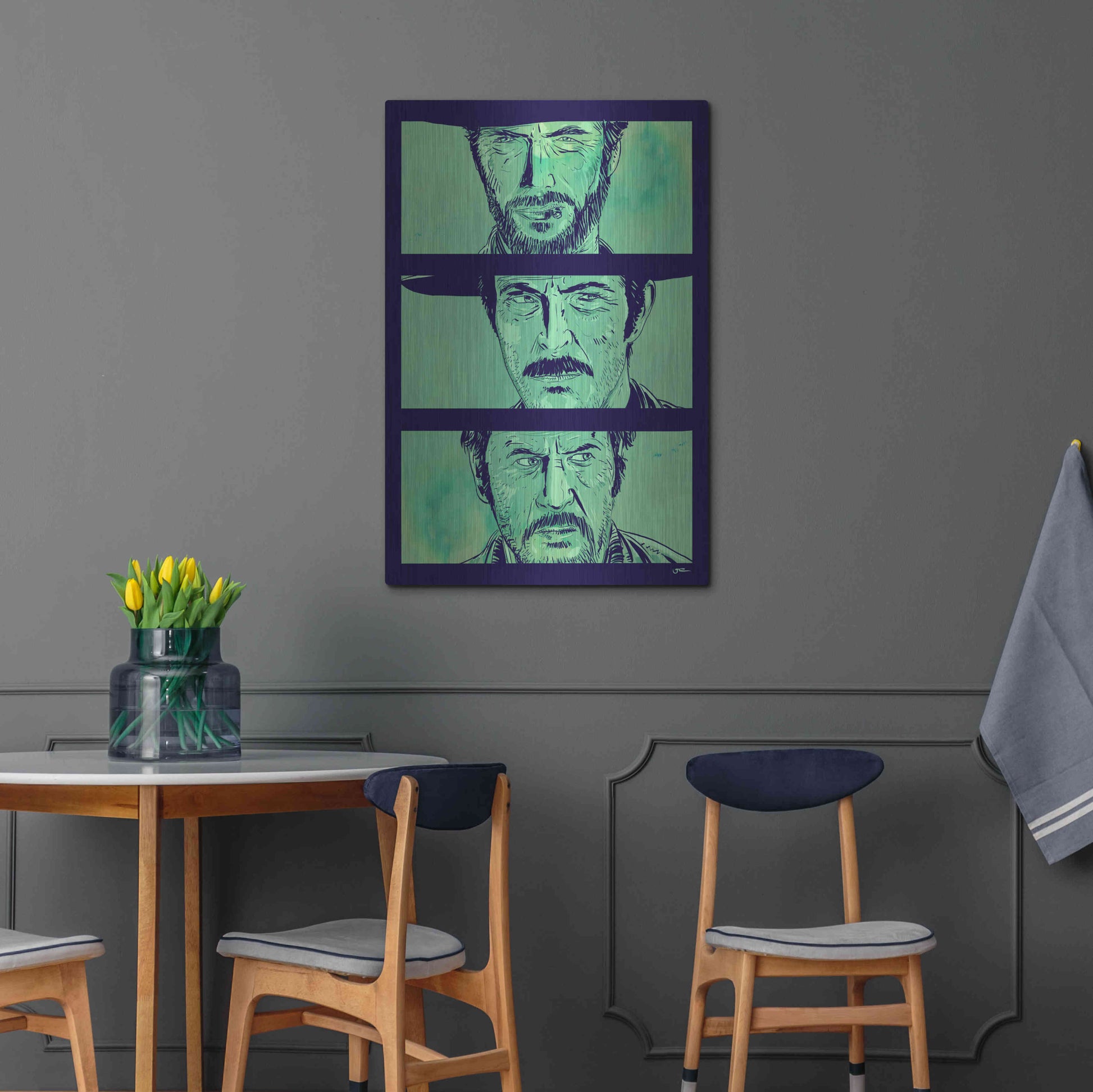 Luxe Metal Art 'The Good the Bad and the Ugly' by Giuseppe Cristiano, Metal Wall Art,24x36