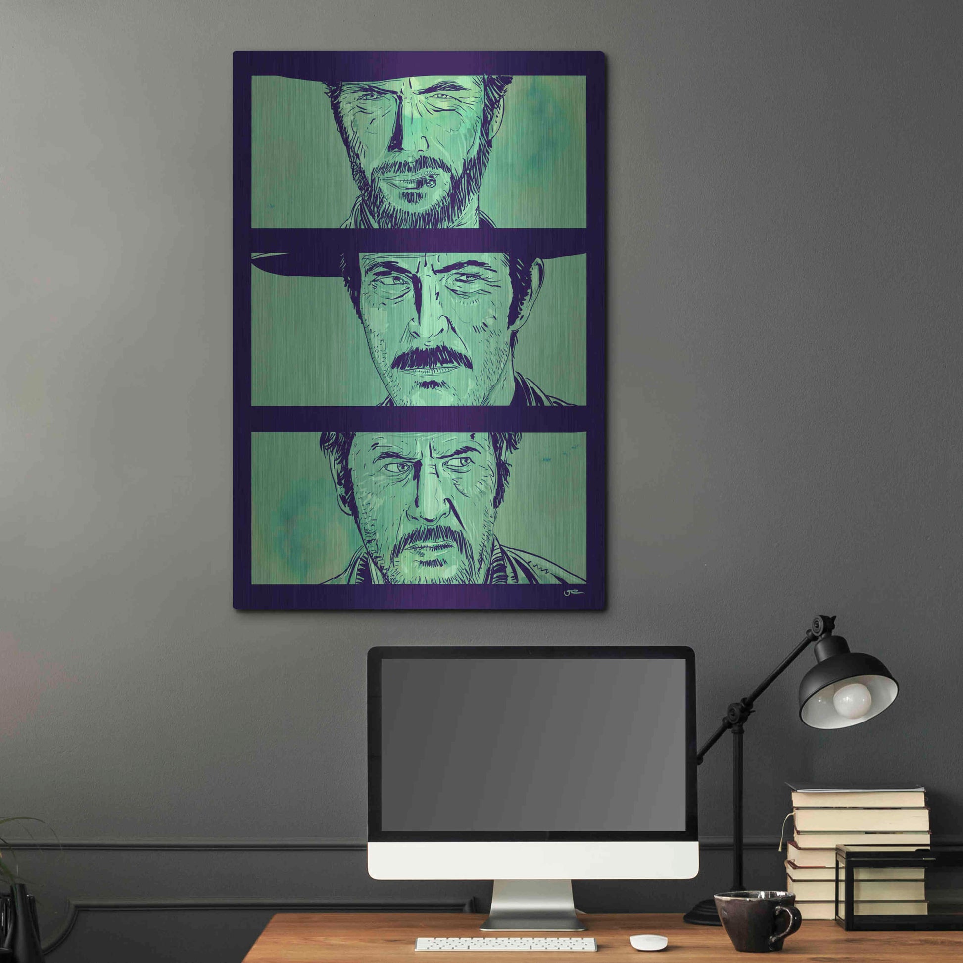 Luxe Metal Art 'The Good the Bad and the Ugly' by Giuseppe Cristiano, Metal Wall Art,24x36
