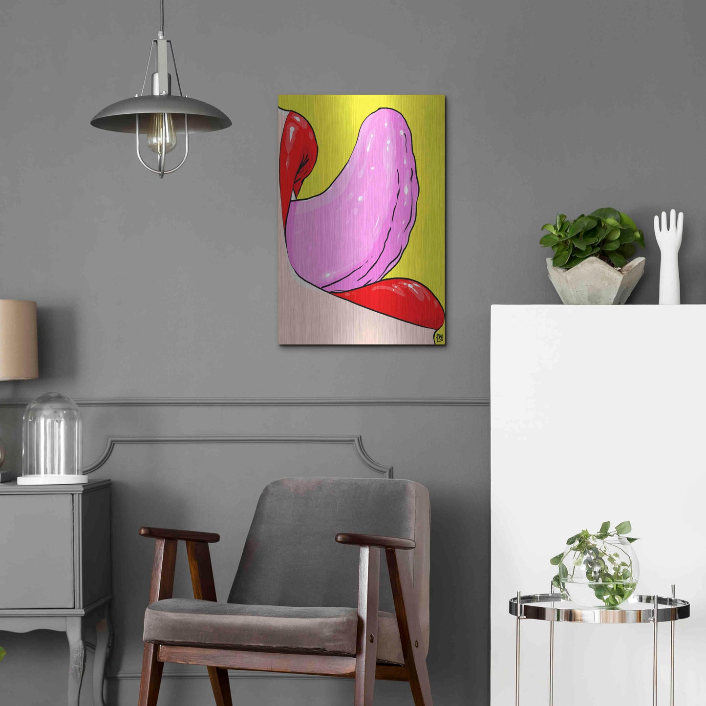 Luxe Metal Art 'Tongue' by Giuseppe Cristiano, Metal Wall Art,16x24