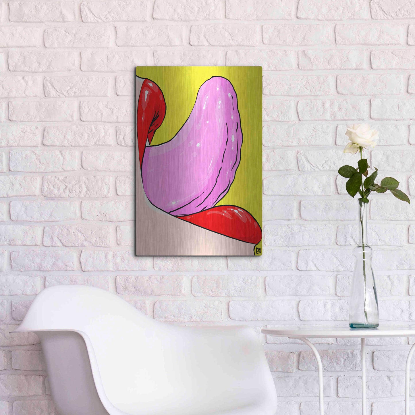 Luxe Metal Art 'Tongue' by Giuseppe Cristiano, Metal Wall Art,16x24