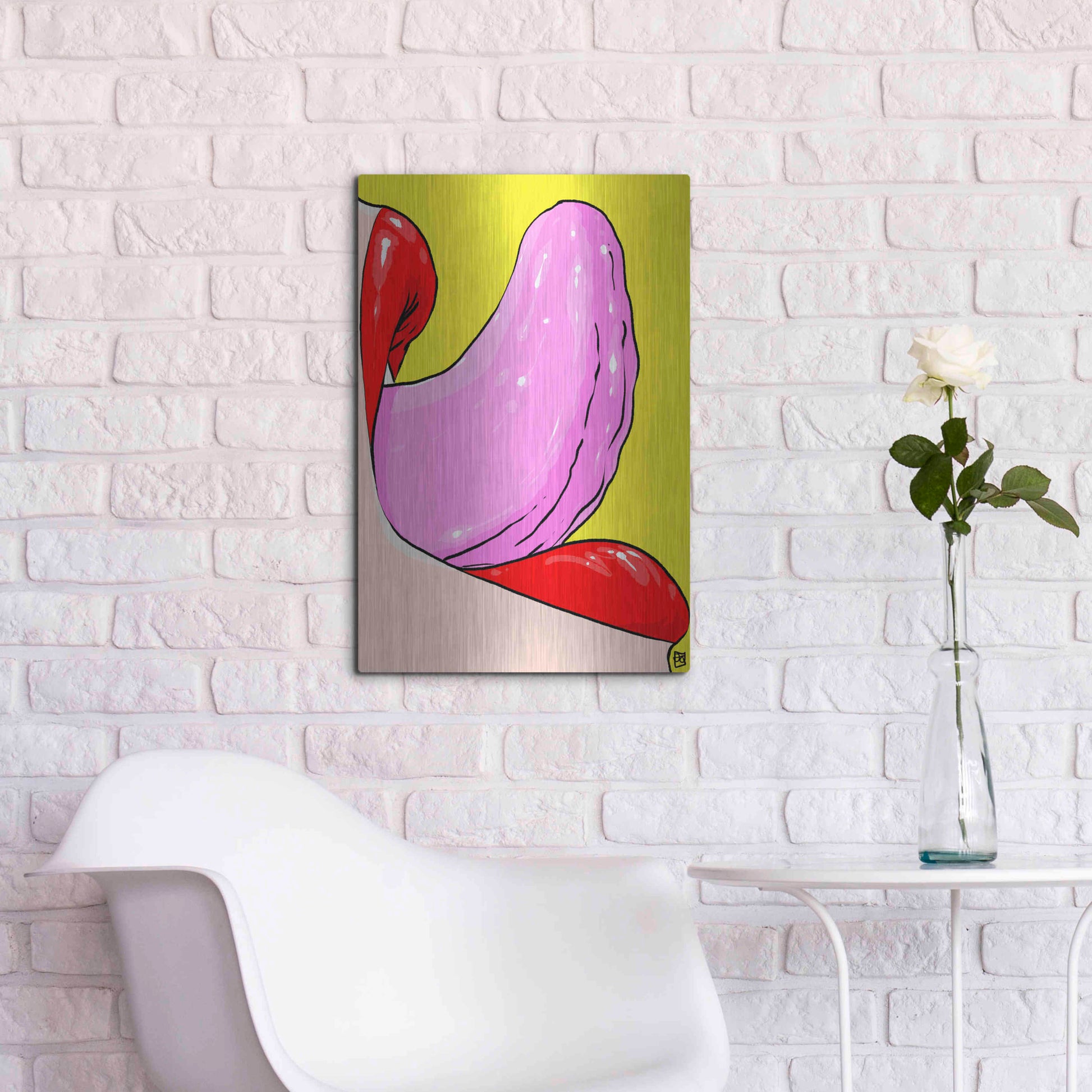 Luxe Metal Art 'Tongue' by Giuseppe Cristiano, Metal Wall Art,16x24