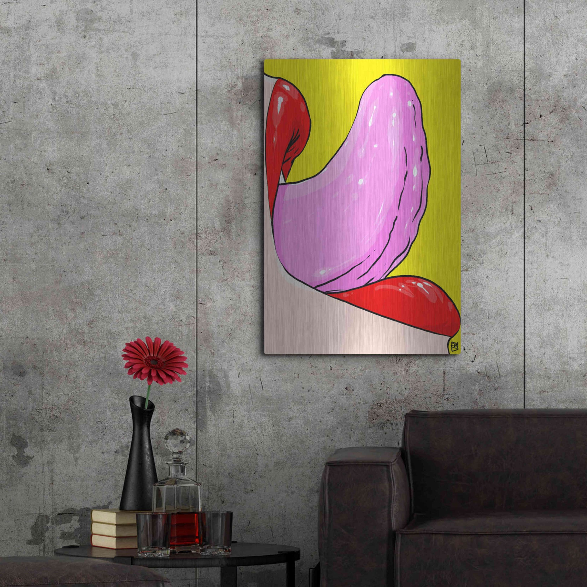 Luxe Metal Art 'Tongue' by Giuseppe Cristiano, Metal Wall Art,24x36