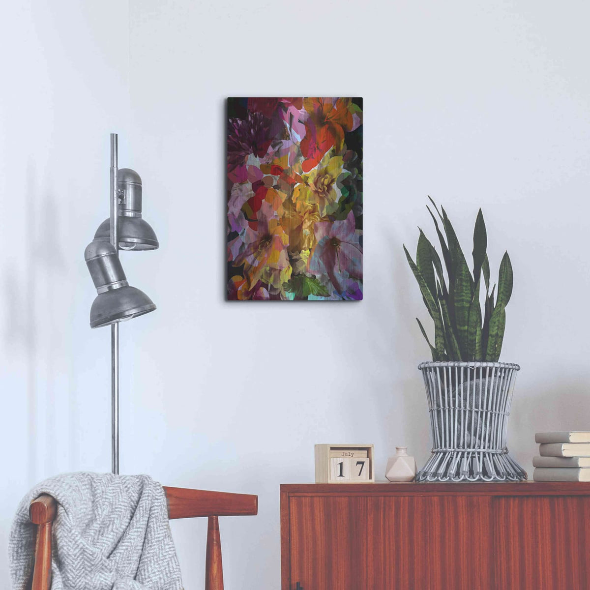 'Abstract Floral' by Shandra Smith – Metal Wall Art, 16x24 room view