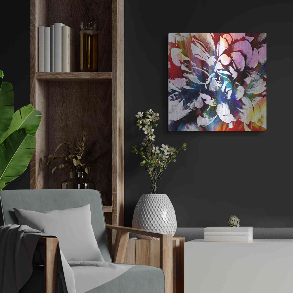 'Flower Power' by Shandra Smith – Metal Wall Art, 24x24 room view
