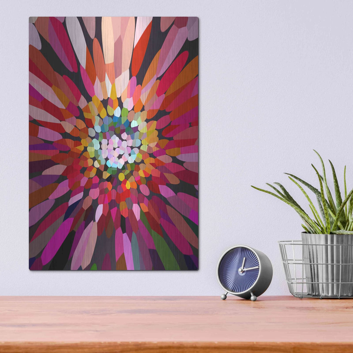 'Pink Flower' by Shandra Smith – Metal Wall Art, 12x16 room view