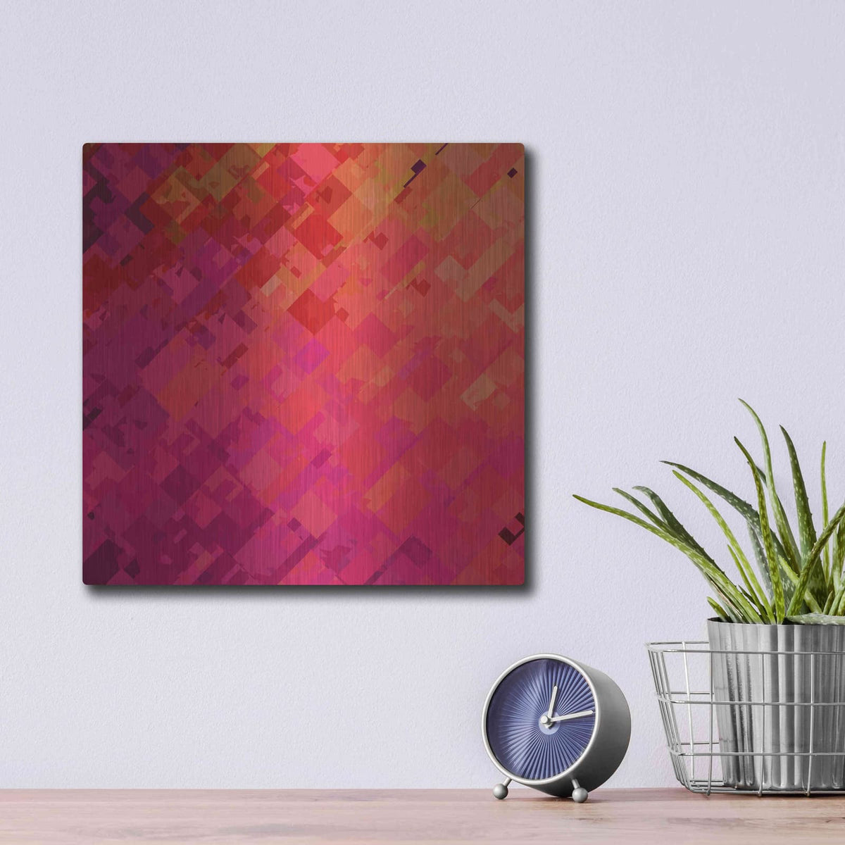 'Purple & Orange' by Shandra Smith – Metal Wall Art, 12x12 room view