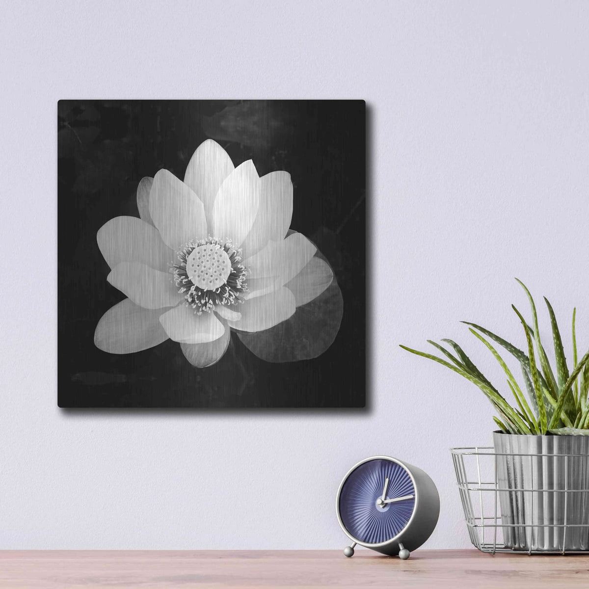 'Lotus Flower II' by Debra Van Swearingen – Metal Wall Art, 12x12 room view