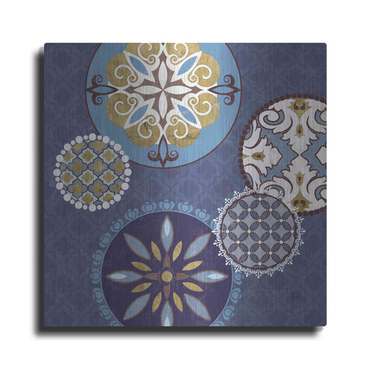 Luxe Metal Art 'Mediterranean Blue II' by Veronique Charron, Metal Wall Art