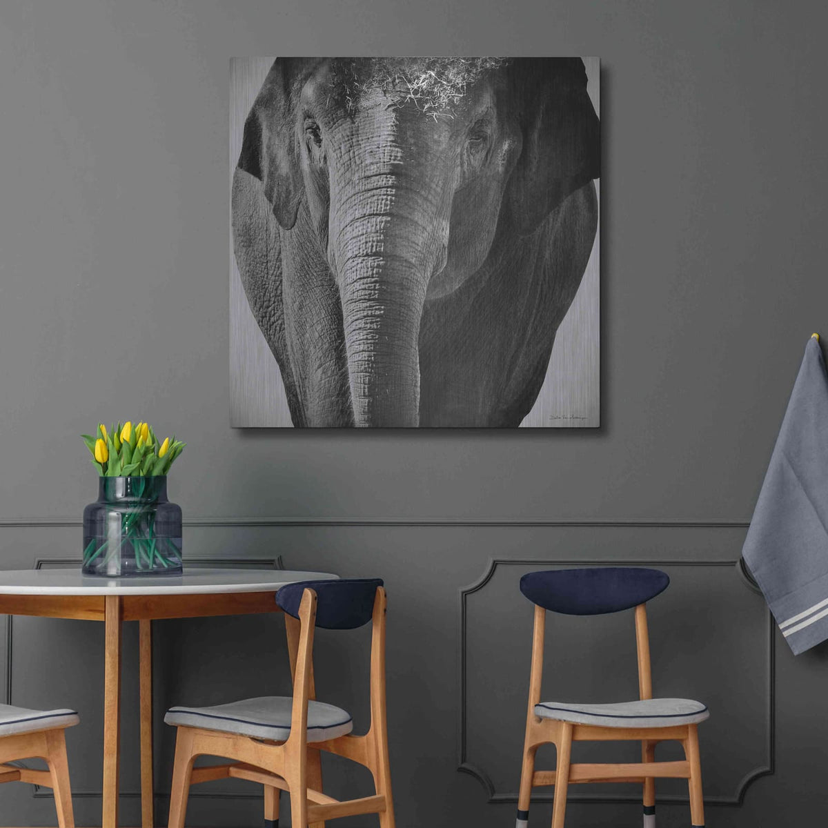 'Elephant I' by Debra Van Swearingen – Metal Wall Art, 36x36 room view