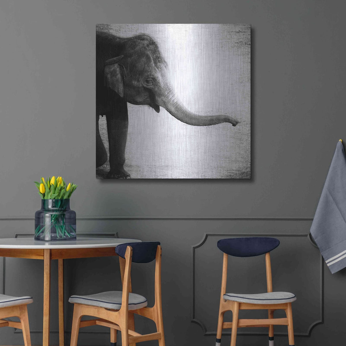 'Elephant II' by Debra Van Swearingen – Metal Wall Art, 36x36 room view