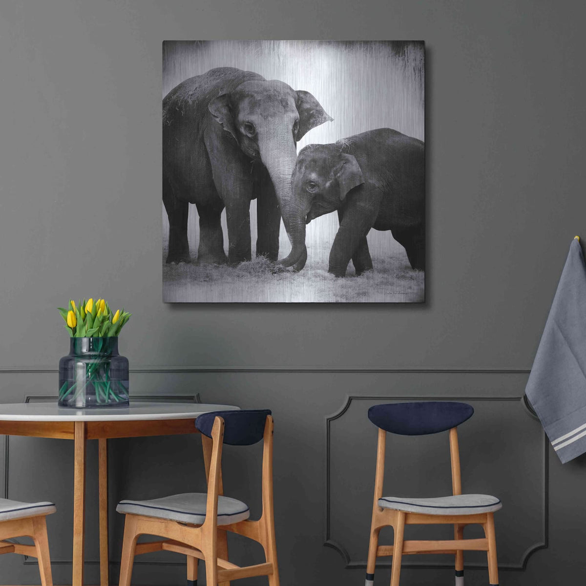 'Elephant III' by Debra Van Swearingen – Metal Wall Art, 36x36 room view