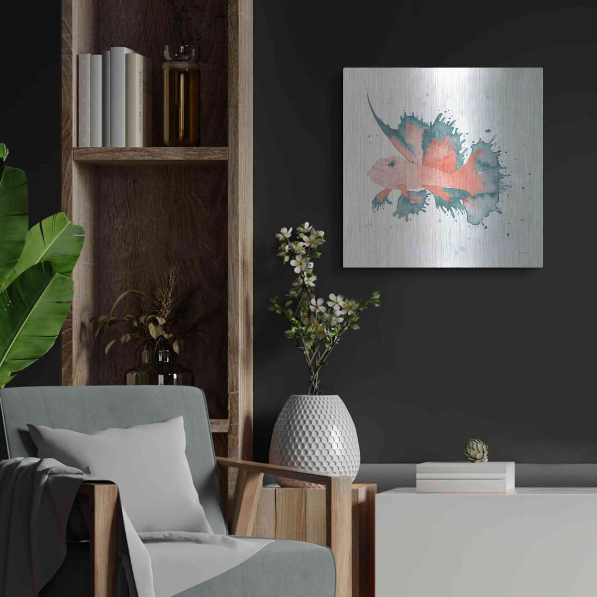 'Splash VI' by Elyse DeNeige – Metal Wall Art, 24x24 room view
