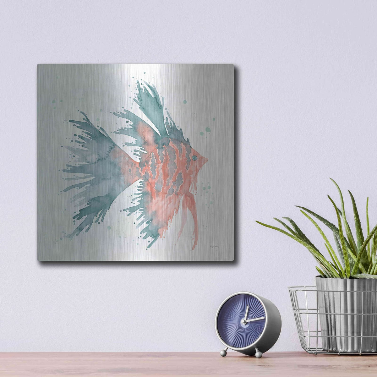 'Splash V' by Elyse DeNeige – Metal Wall Art, 12x12 room view